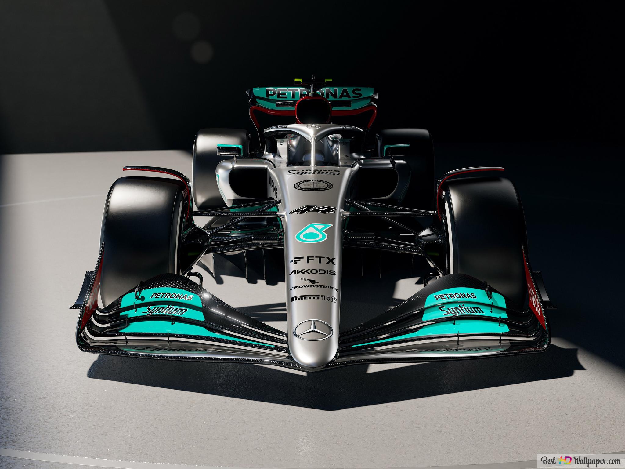 Mercedes AMG W13 2022 Formula 1 new car front view 4K wallpaper download