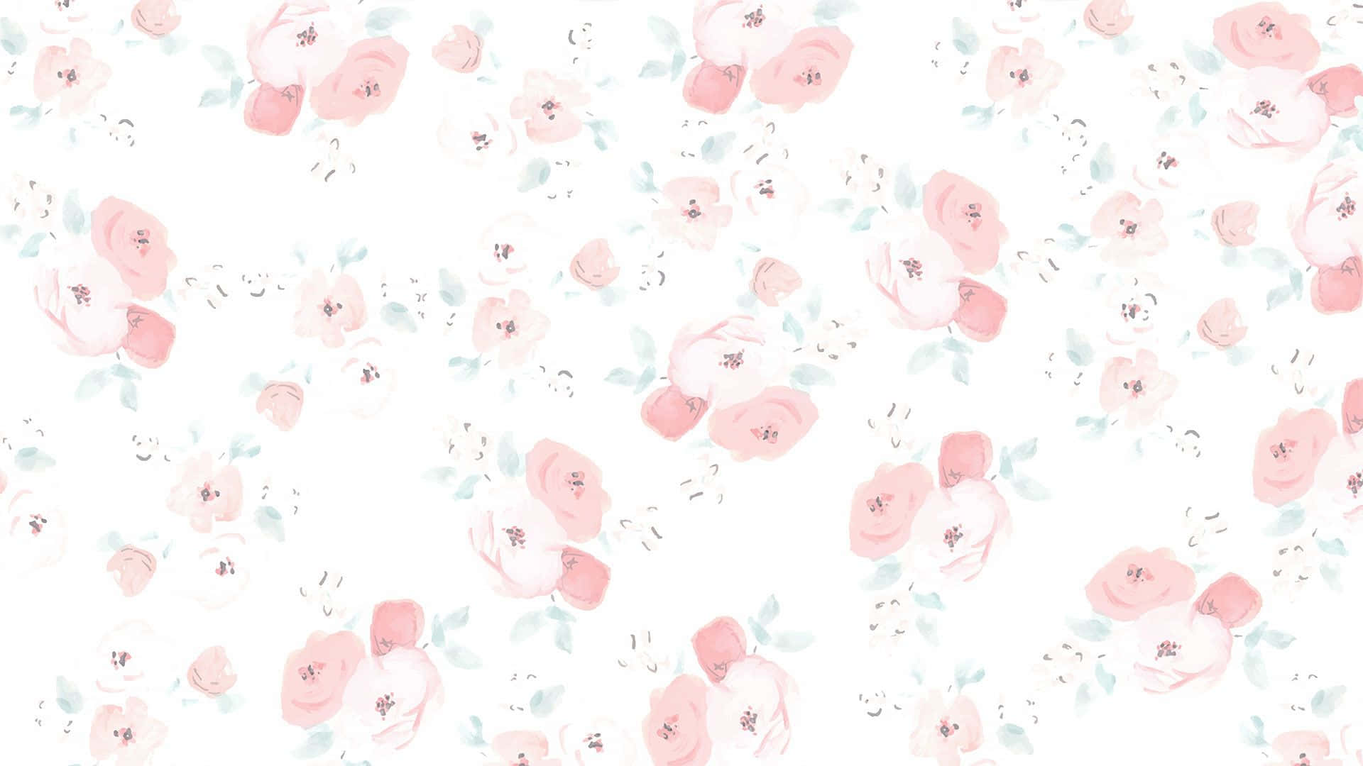 Download Floral Pattern Pastel Pink Aesthetic Computer Wallpaper
