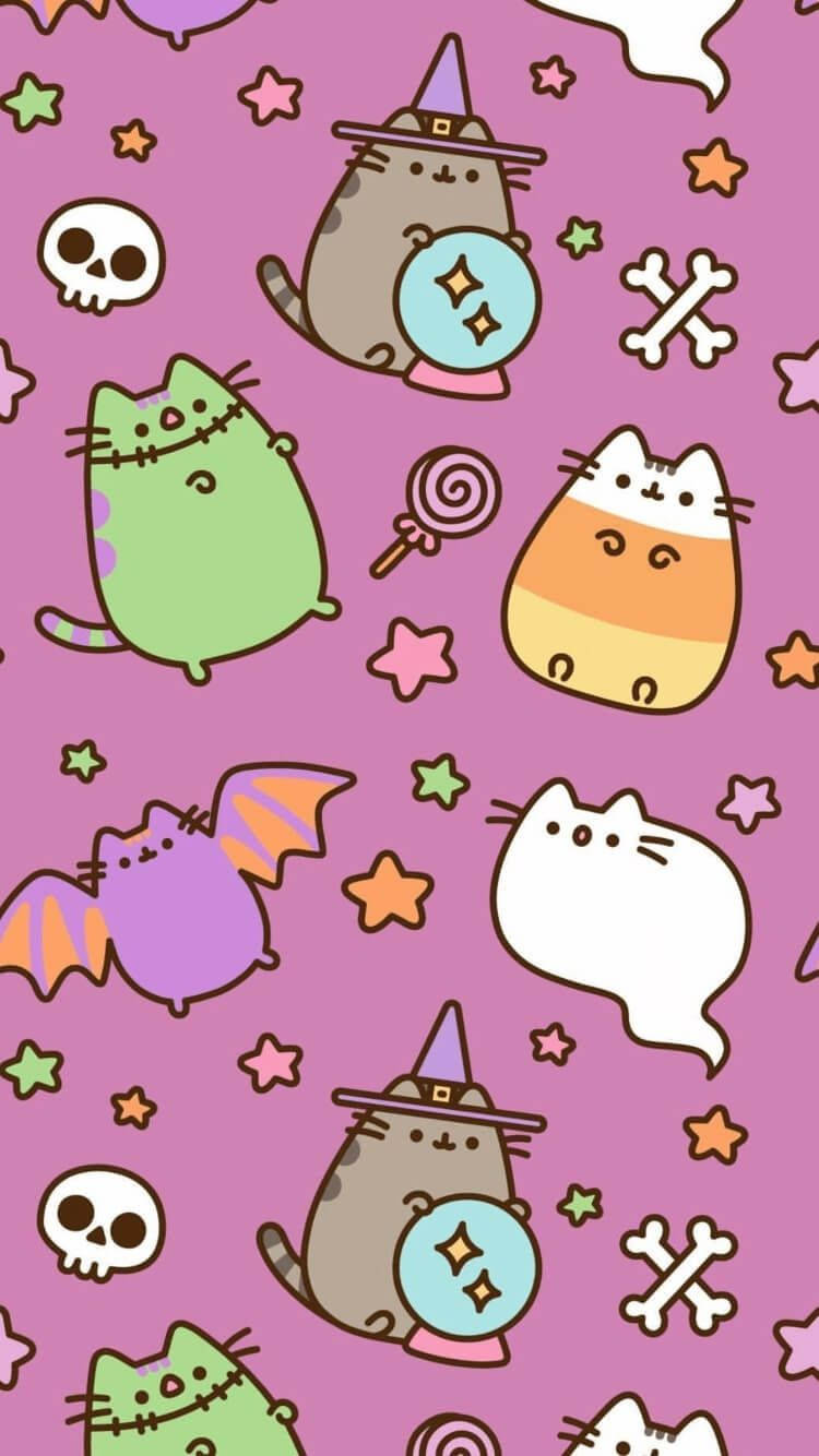 Download Kawaii HD Halloween Pusheen Wallpaper