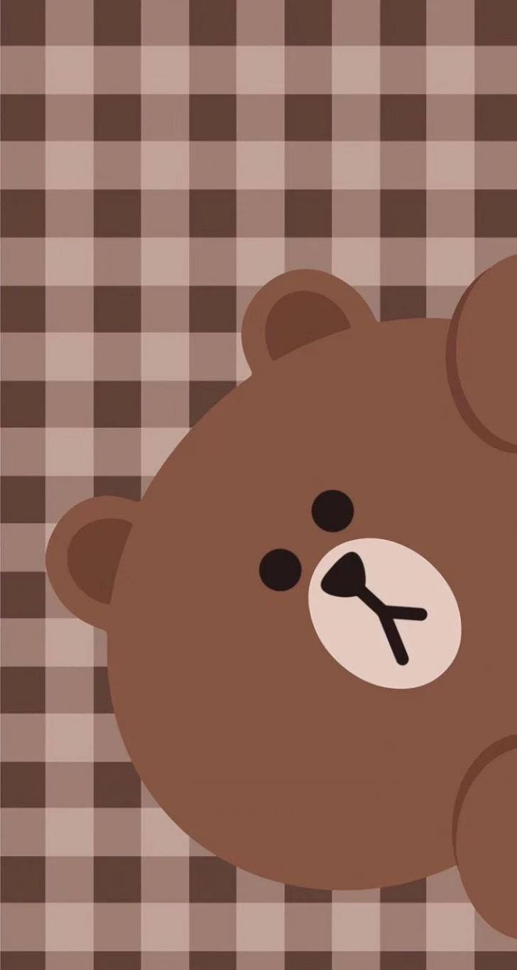 Download Aesthetic Brown Cute Bear Wallpaper