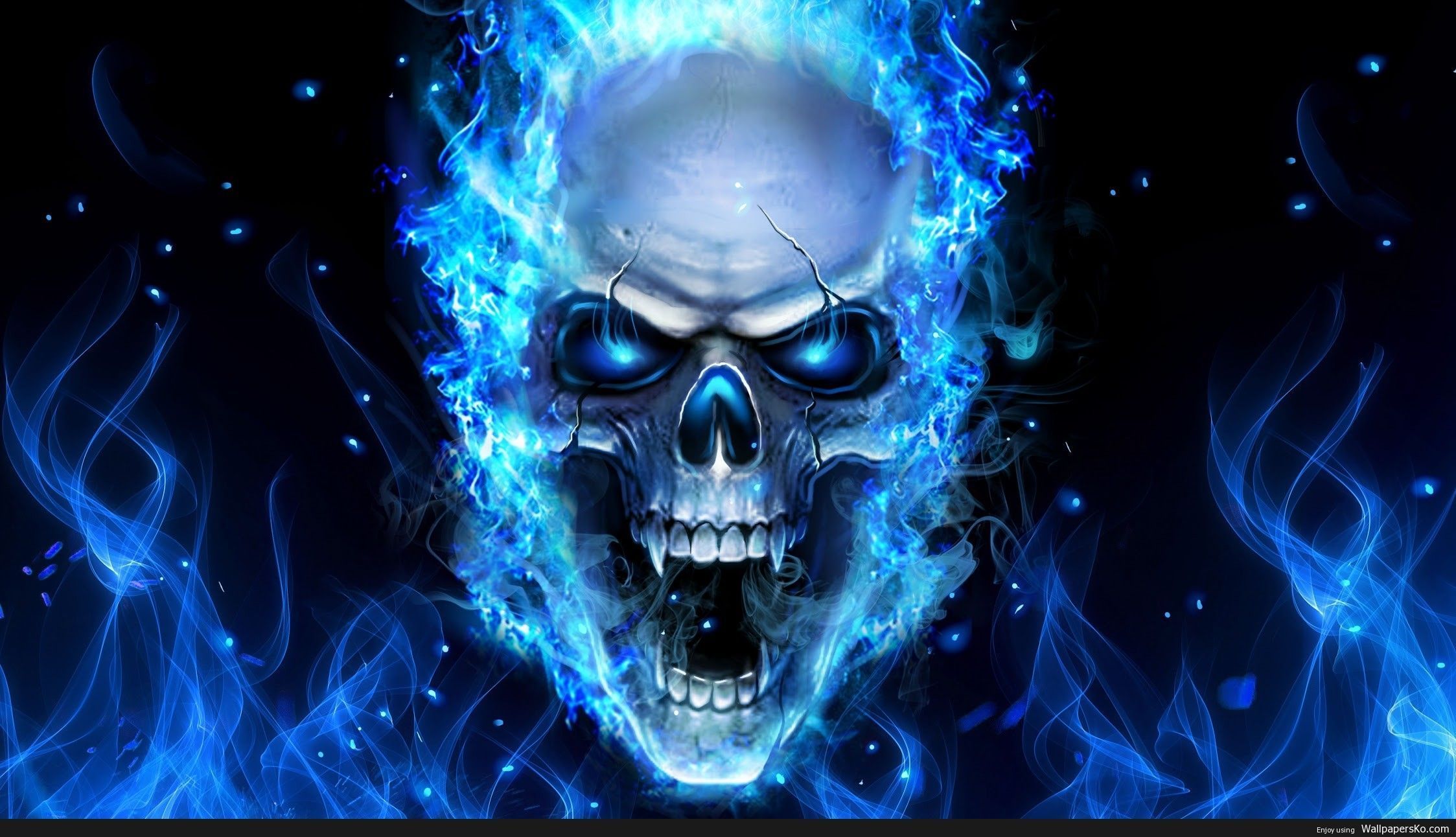 Blue Fire Skull Wallpaper Free Blue Fire Skull Background 39D. Skull wallpaper, Sugar skull art drawing, Skull art drawing