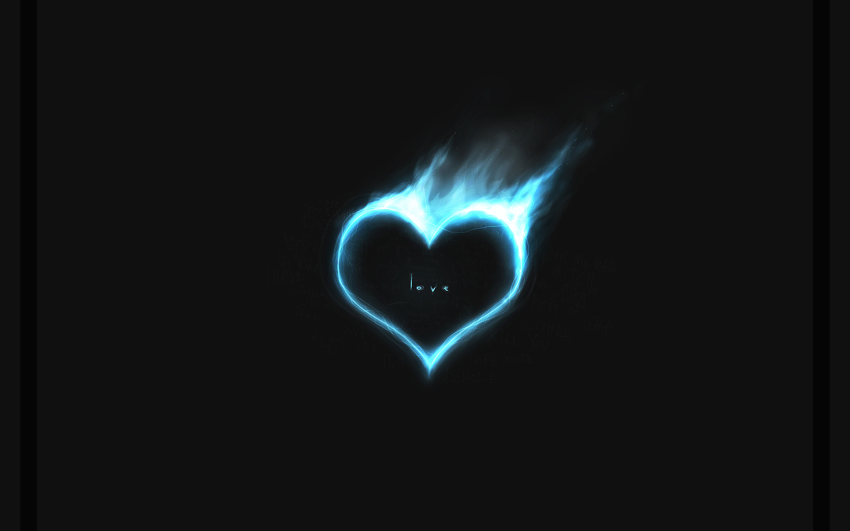 Blue heart in fire wallpaper. Blue heart in fire