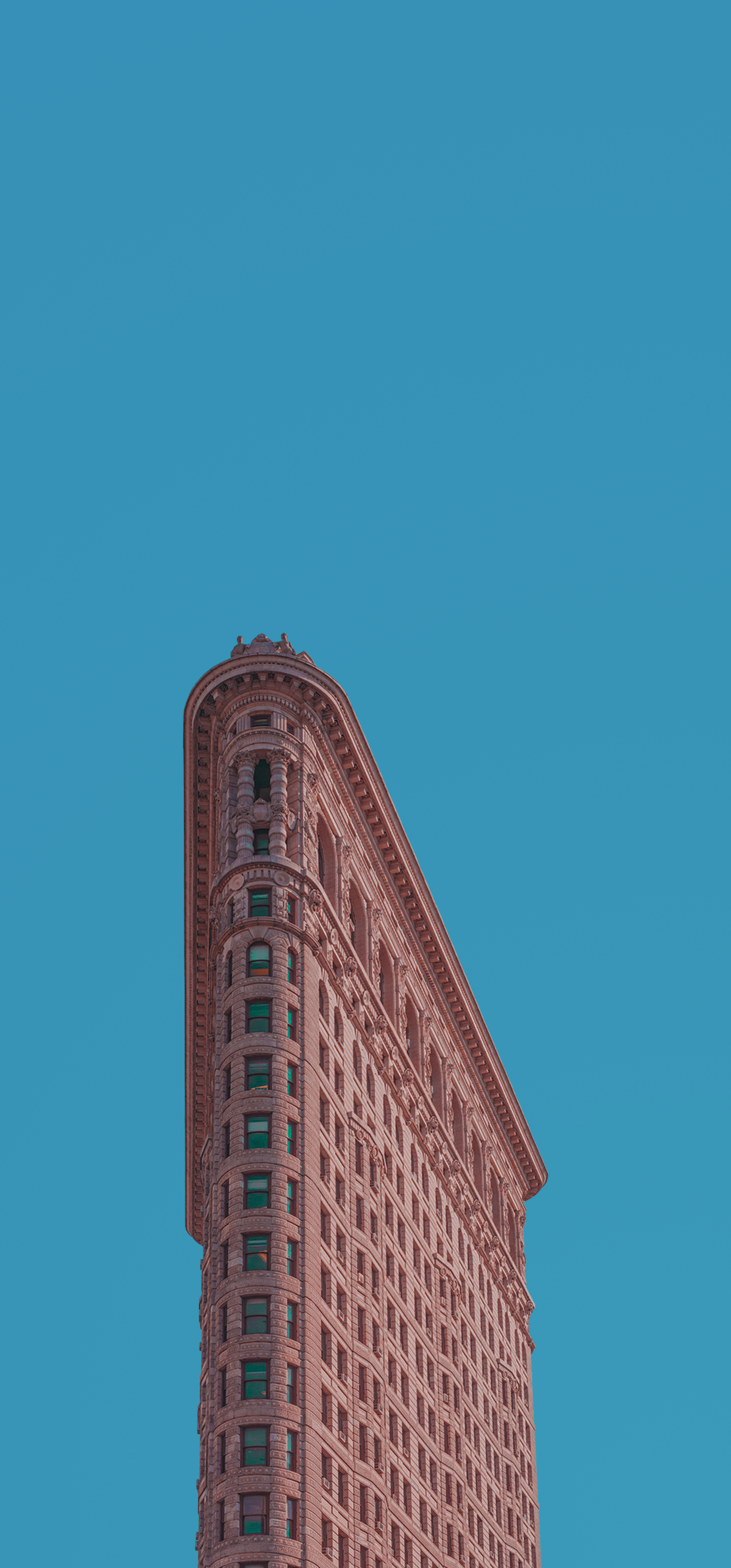 Flatiron Building Minimalism Architecture Building New York City Manhattan Clear Sky Wallpaper:1440x3088