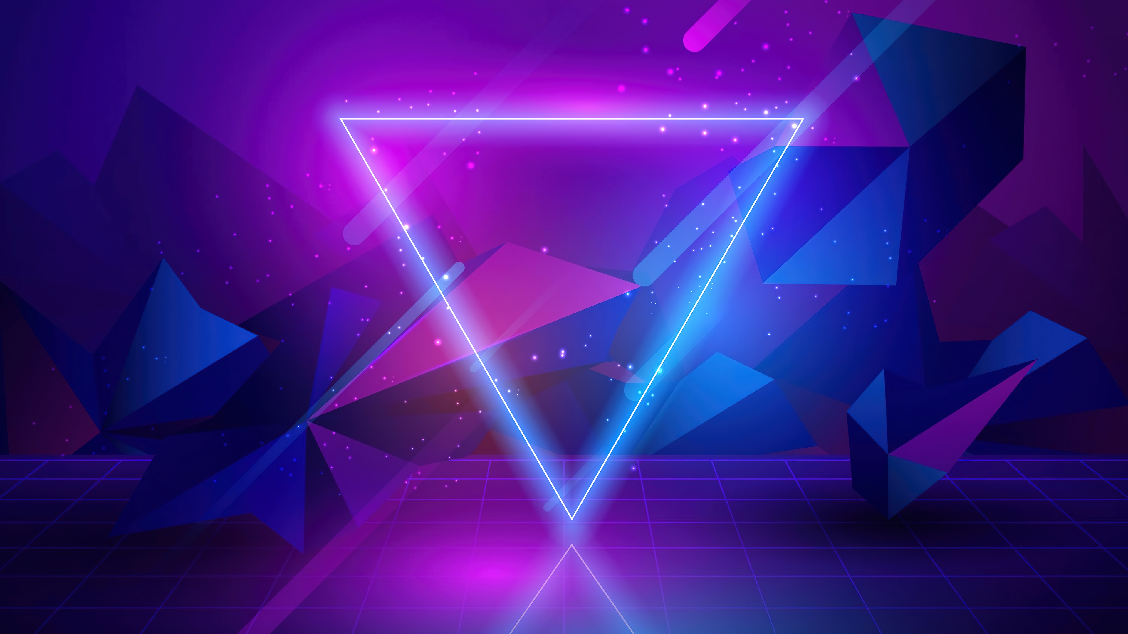 Artistic Neon 4K, Triangle Gallery HD Wallpaper