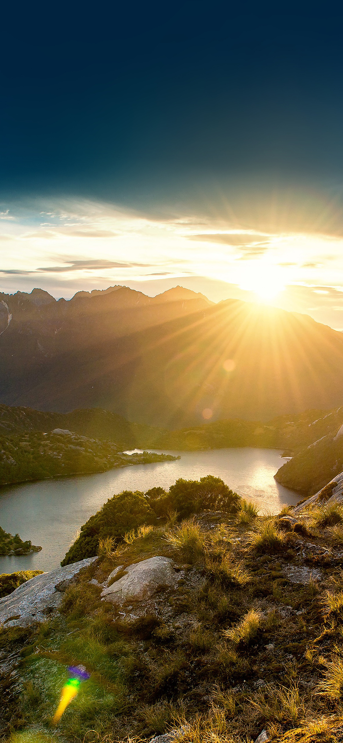 sunshine mountain sky blue spring nature