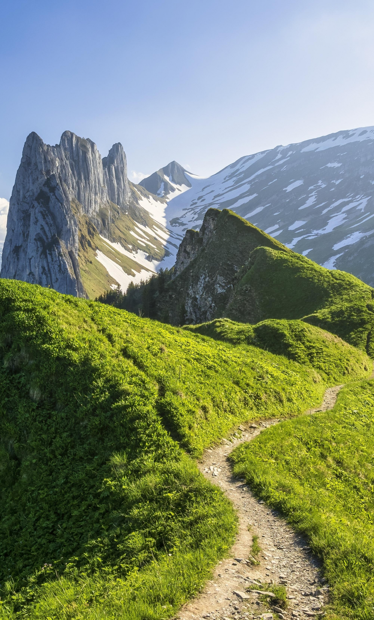 Download wallpaper 1280x2120 appenzell alps of switzerland, spring, mountains, iphone 6 plus, 1280x2120 HD background, 28890