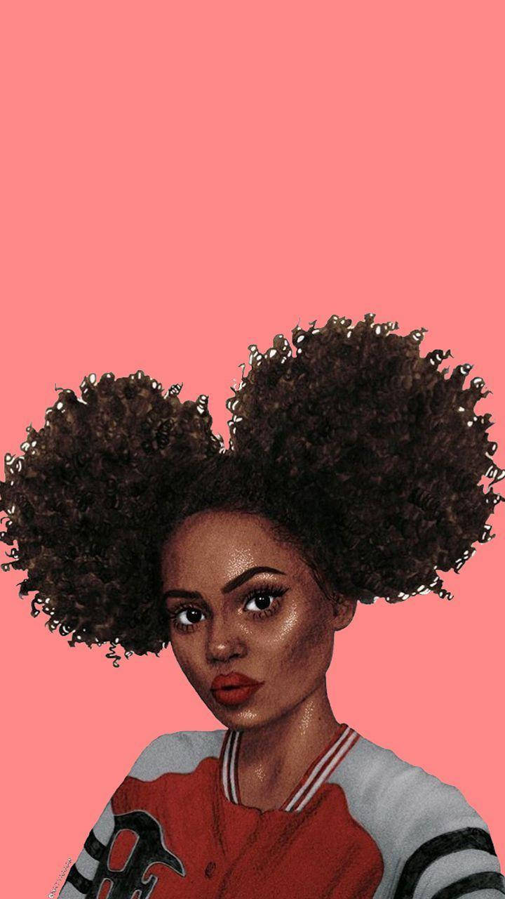Download Black Girl Baddie With Frizzy Hair Wallpaper