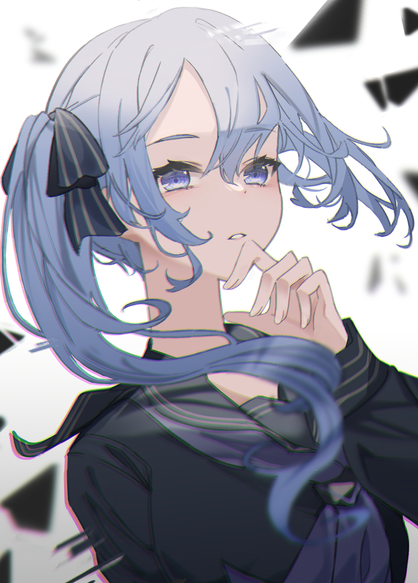 Wallpaper, anime girls, Hololive, Hoshimachi Suisei, long hair, blue hair, solo, artwork, digital art, fan art 1360x1900