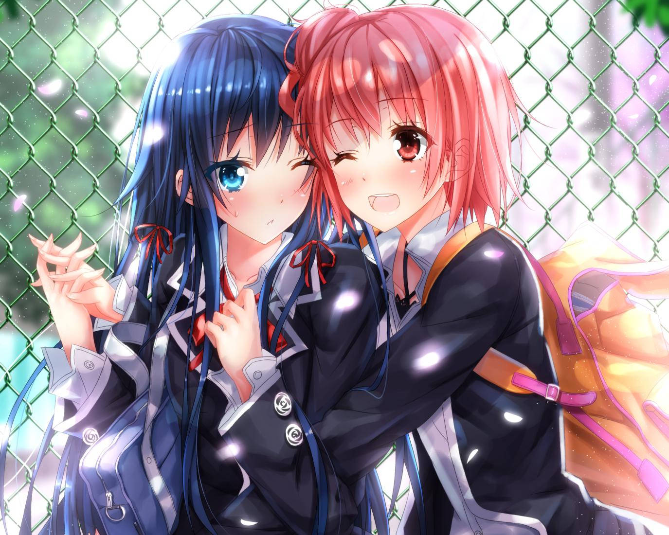 Download Matching Bff Blushing Anime Girls Wallpaper