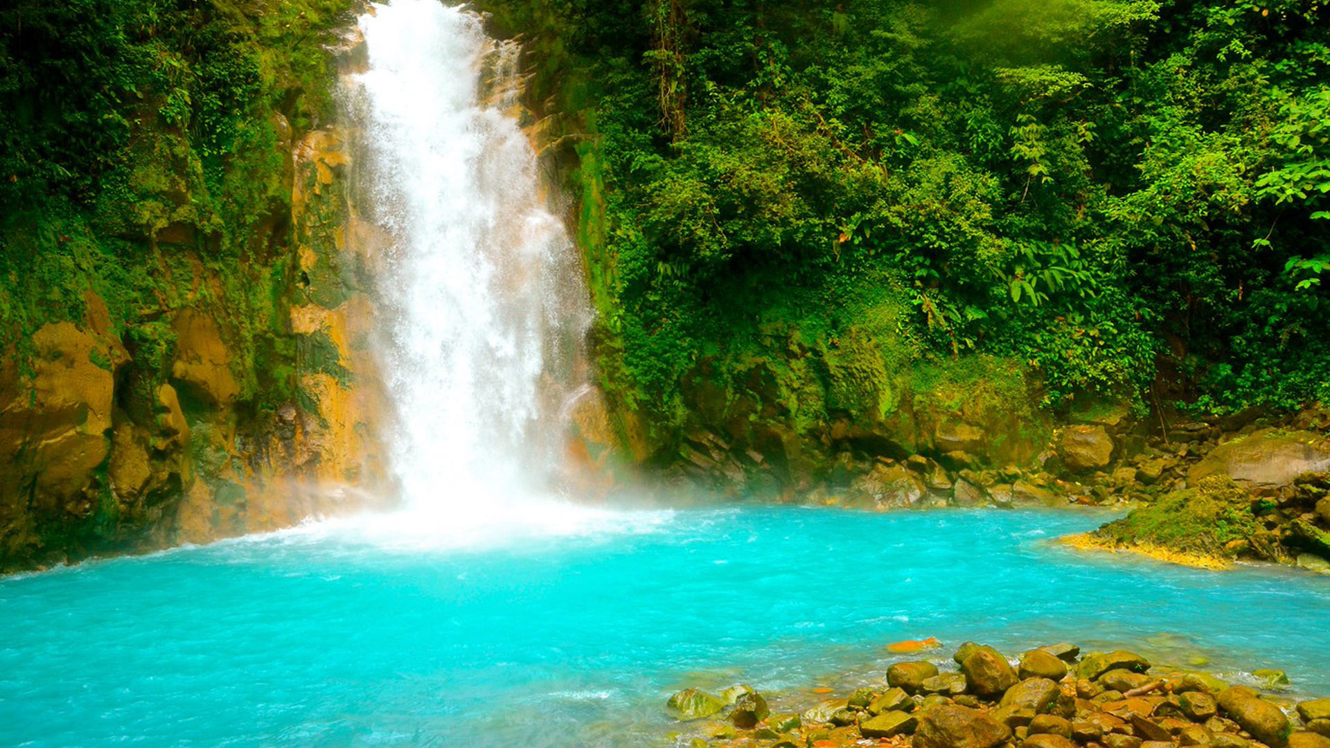 Waterfall Rio Celeste Costa Rica Central America Photo Wallpaper HD 1920x1200, Wallpaper13.com