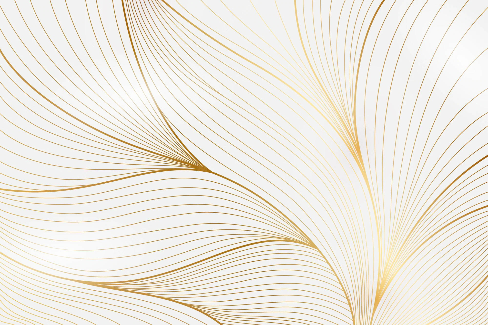 Download White And Gold Leaves Wallpaper