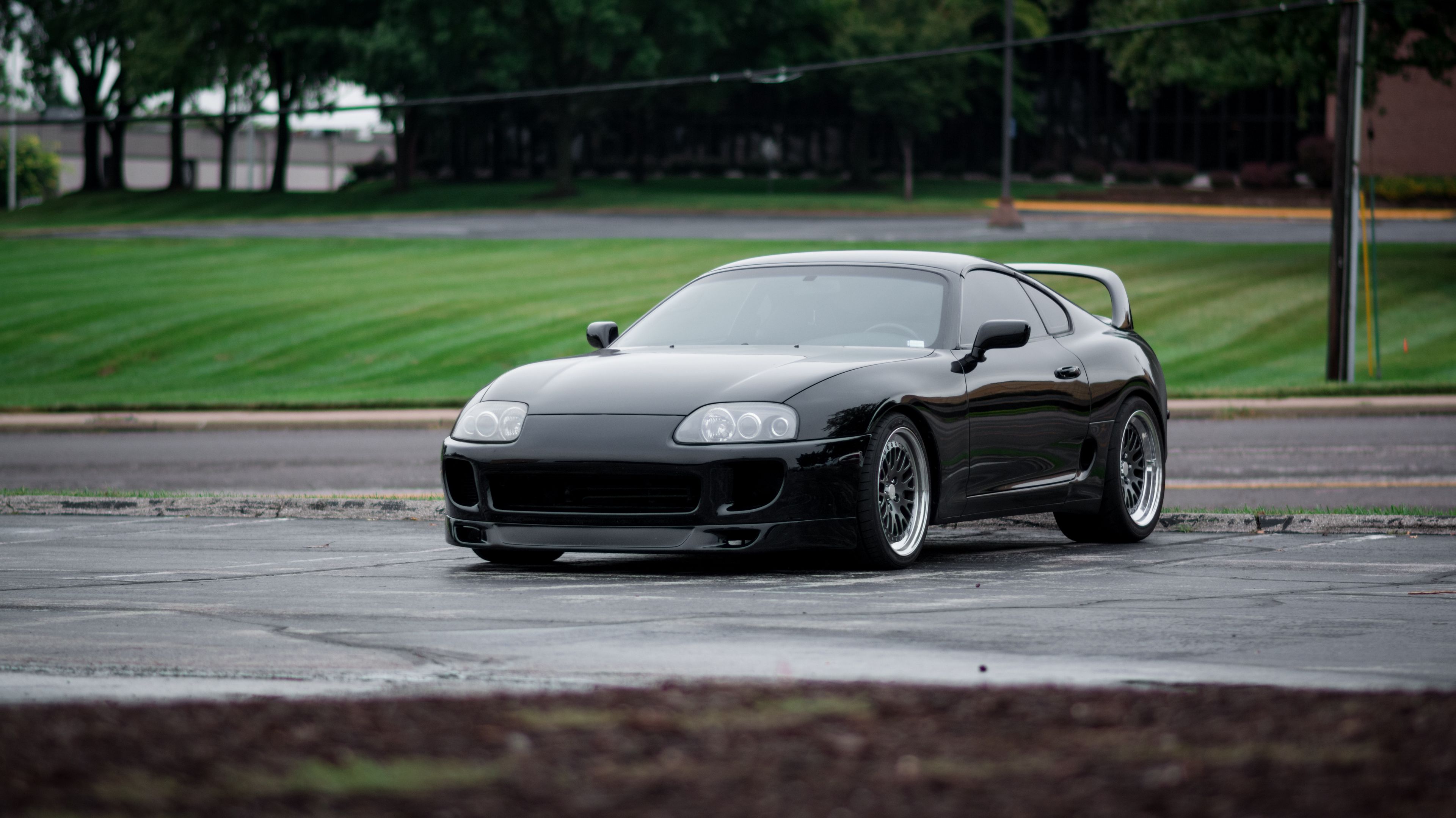 Download wallpaper 3840x2160 toyota supra, toyota, car, black 4k uhd 16:9 HD background