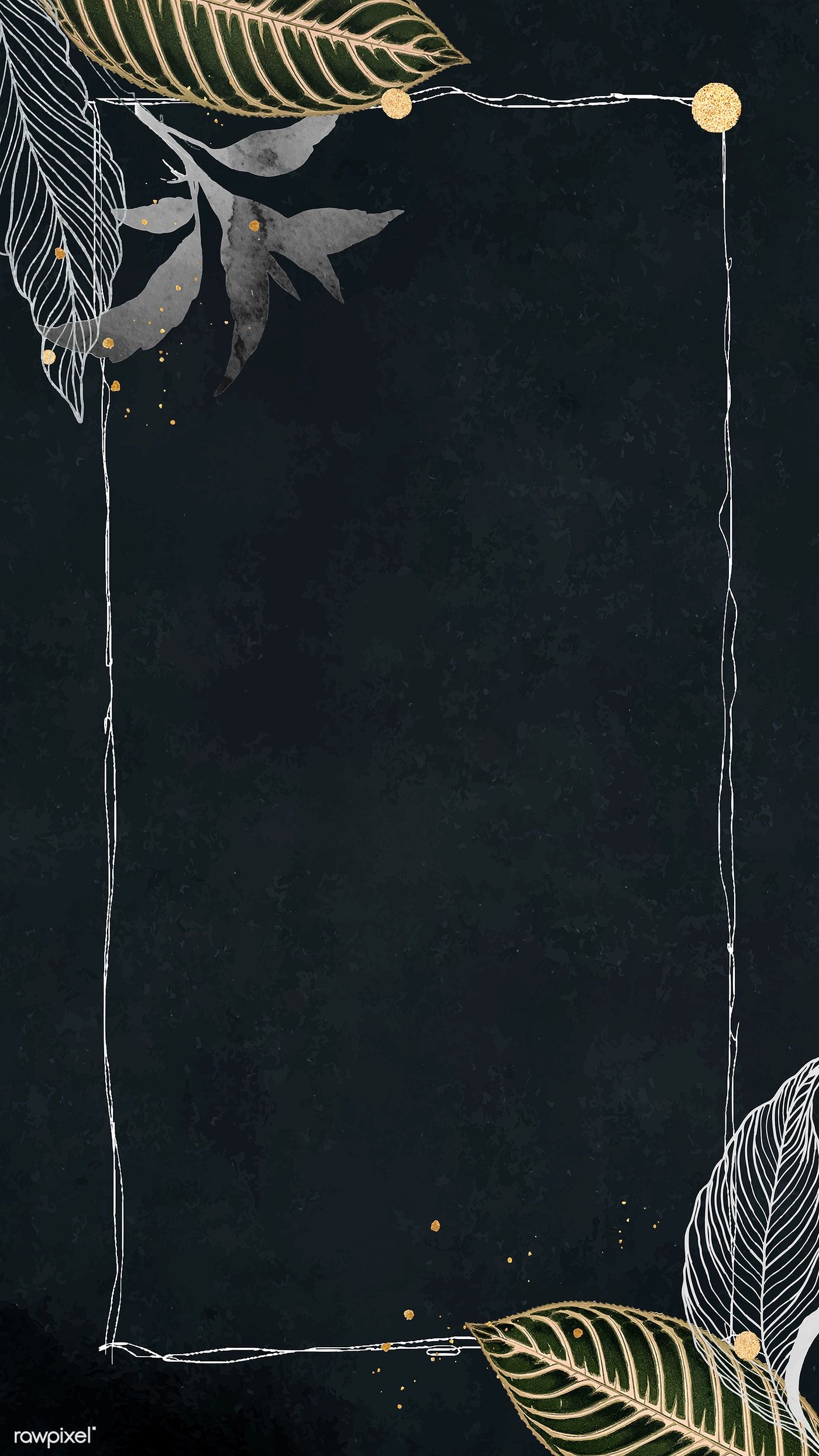 Detailed botanical gold leaf mobile phone wallpaper vector. premium image / Noo. Leaves wallpaper iphone, Black wallpaper iphone, Phone wallpaper