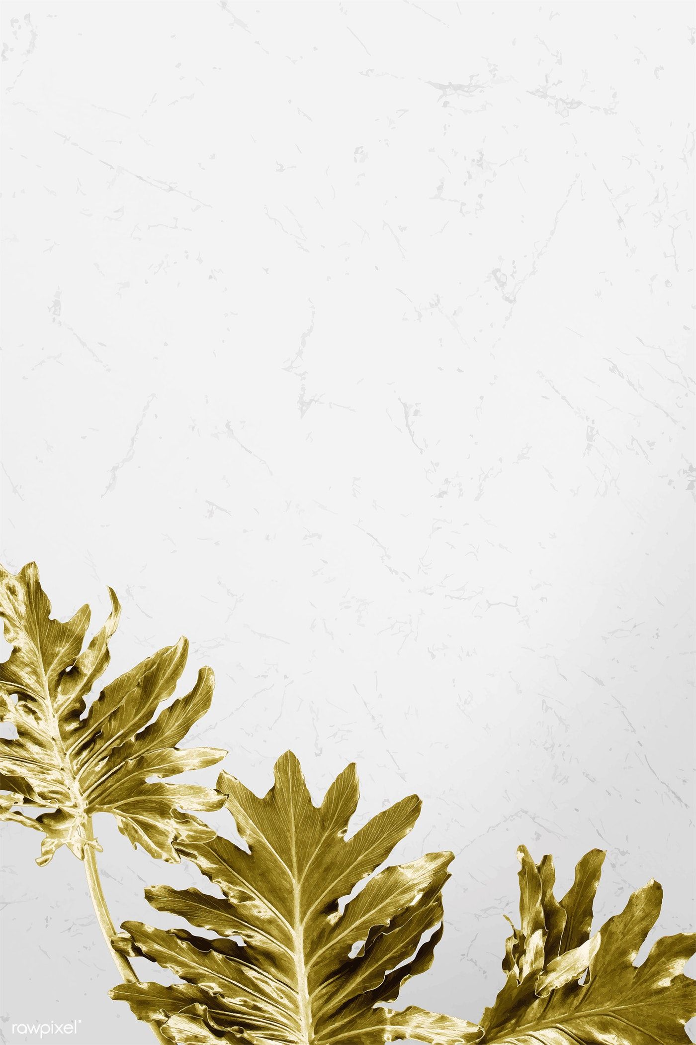 Free download Gold Philodendron xanadu leaves on white marble background vector [1400x2100] for your Desktop, Mobile & Tablet. Explore Gold and White Aesthetic Wallpaper. Gold and White Desktop Wallpaper