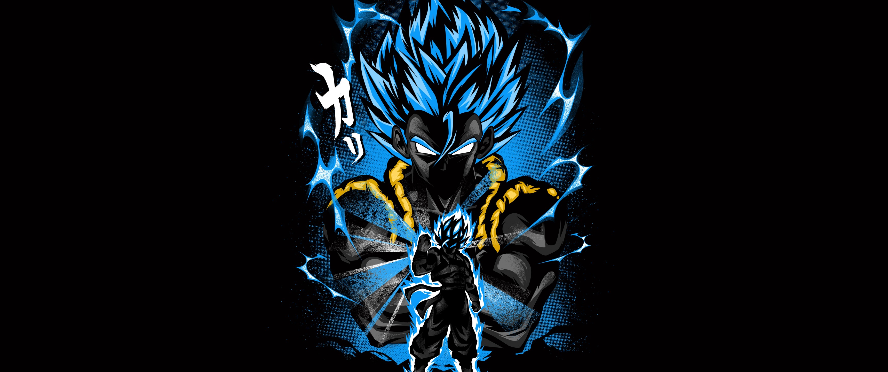 Goku Wallpaper 4K, Fusion Attack, Black Dark