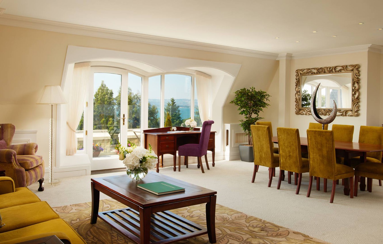 Wallpaper room, interior, the hotel, 5 Star Hotel in Belfast, Culloden Hotel image for desktop, section интерьер