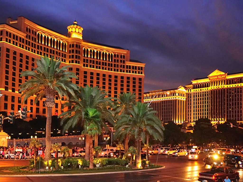 Night In Las Vegas Bellagio Luxury Hotel Casino HD Wallpaper For Mobile Phones Laptops And Pc 1920x1080, Wallpaper13.com