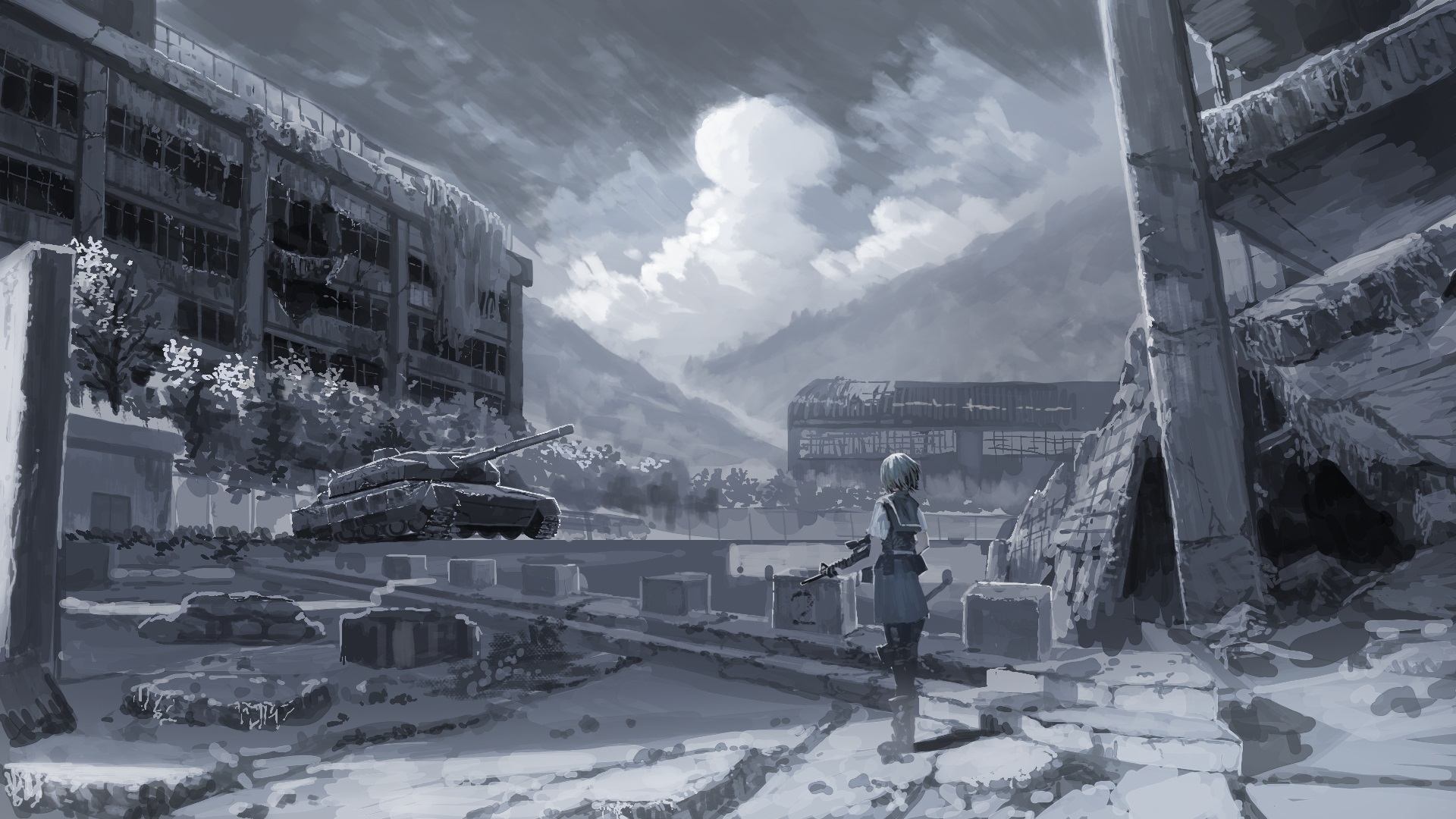 Anime Post Apocalyptic HD Wallpaper by 藤どら