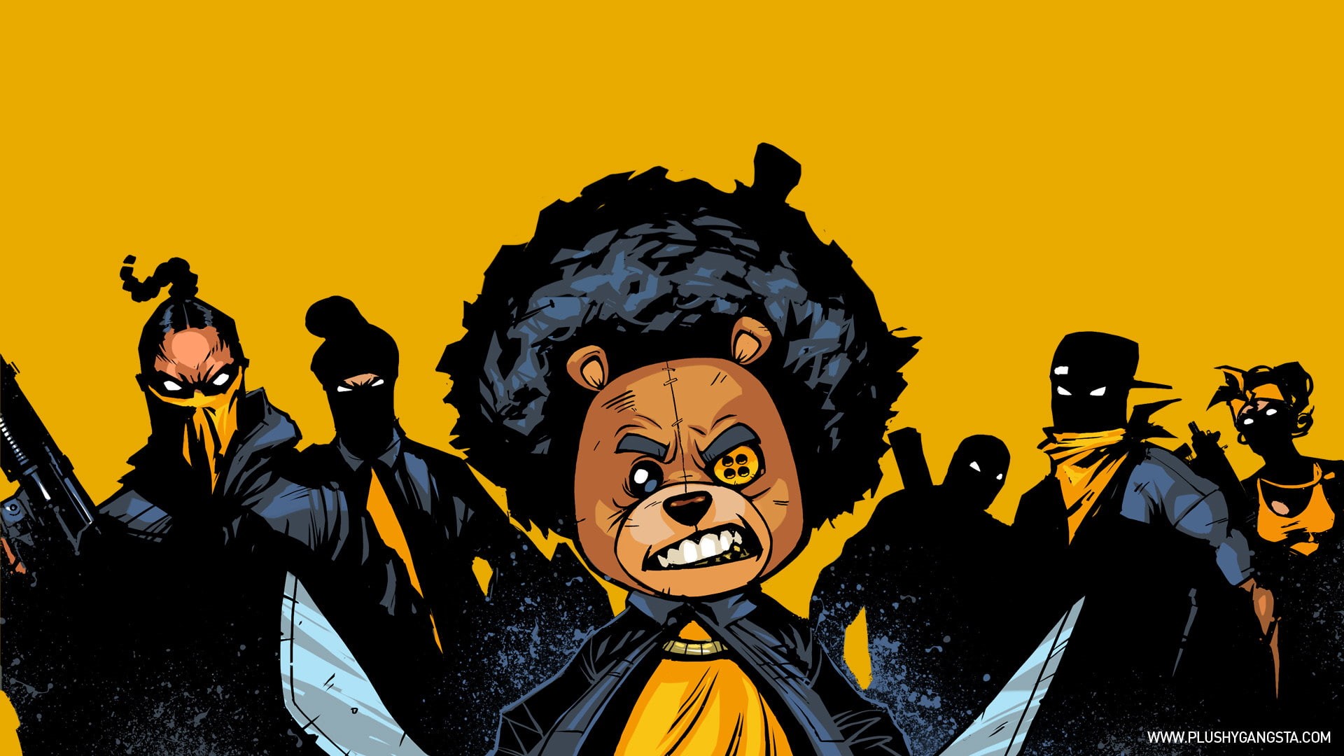 Wallpaper Gangster, Yellow, Bear, Cartoon Comic, Hd, Teddy, 1080P Free Download