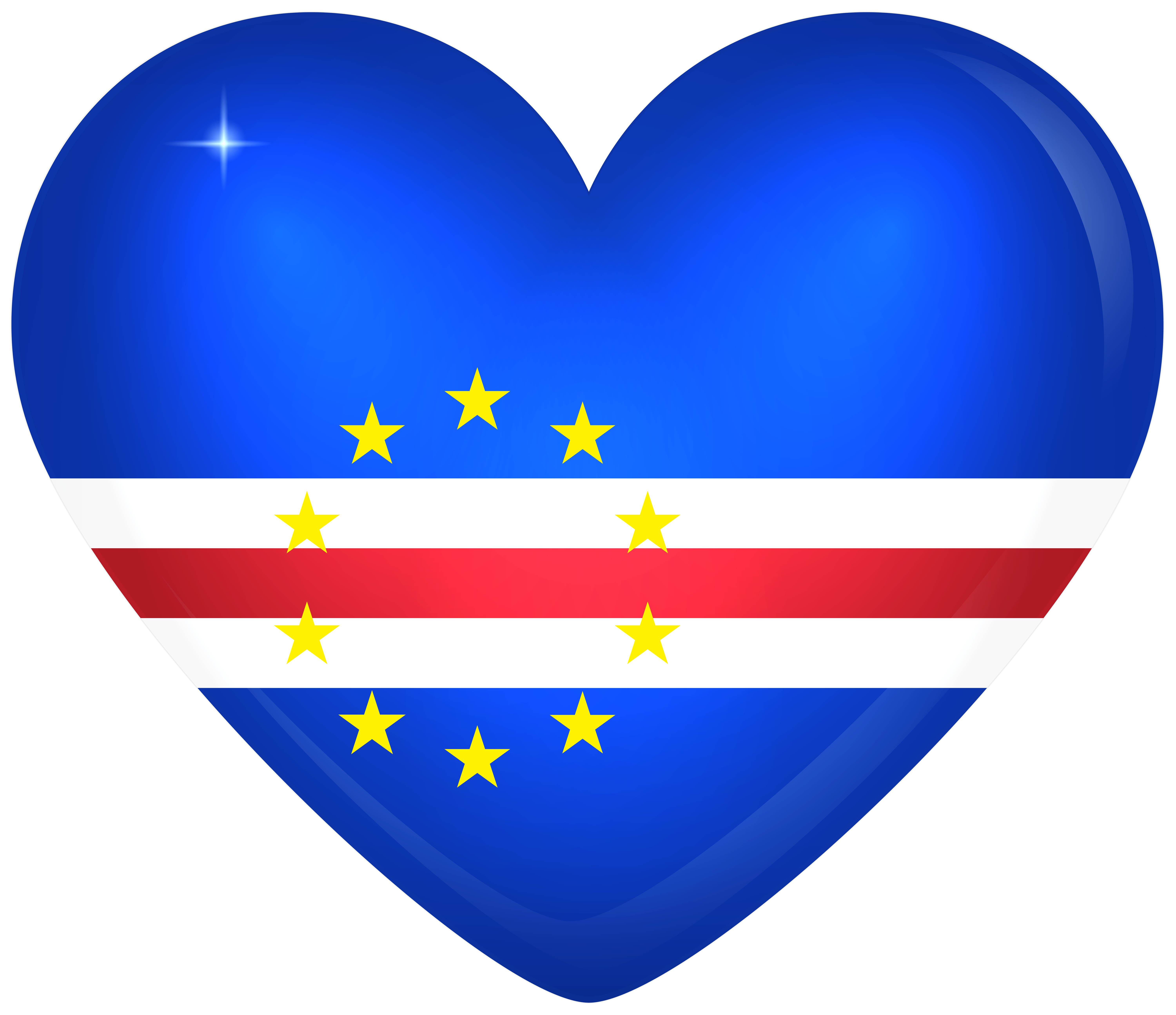 Cabo Verde Large Heart Flag​-Quality Free Image and Transparent PNG Clipart