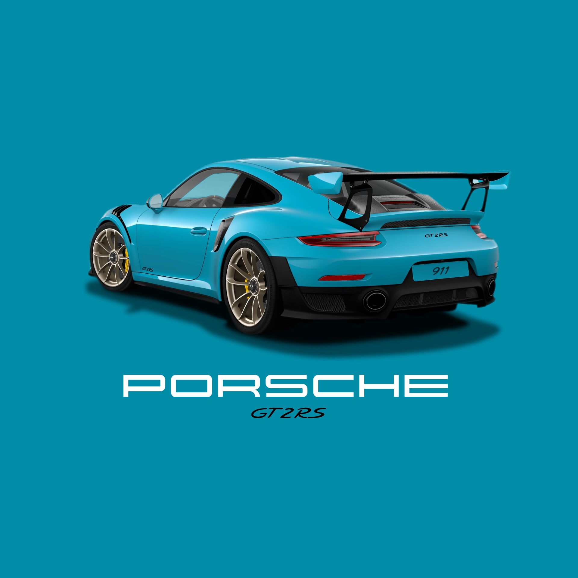 Porsche GT2 RS, Miami Blue, White Gold GT2 Forged Alloys. Porsche gt, Porsche cars, Mercedes benz cars
