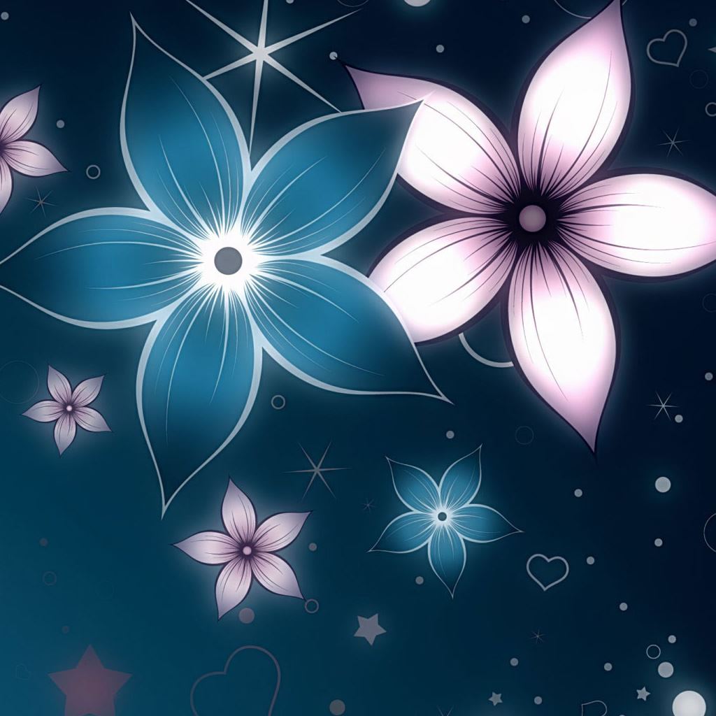 Glowing Flowers iPad Wallpaper Free Download