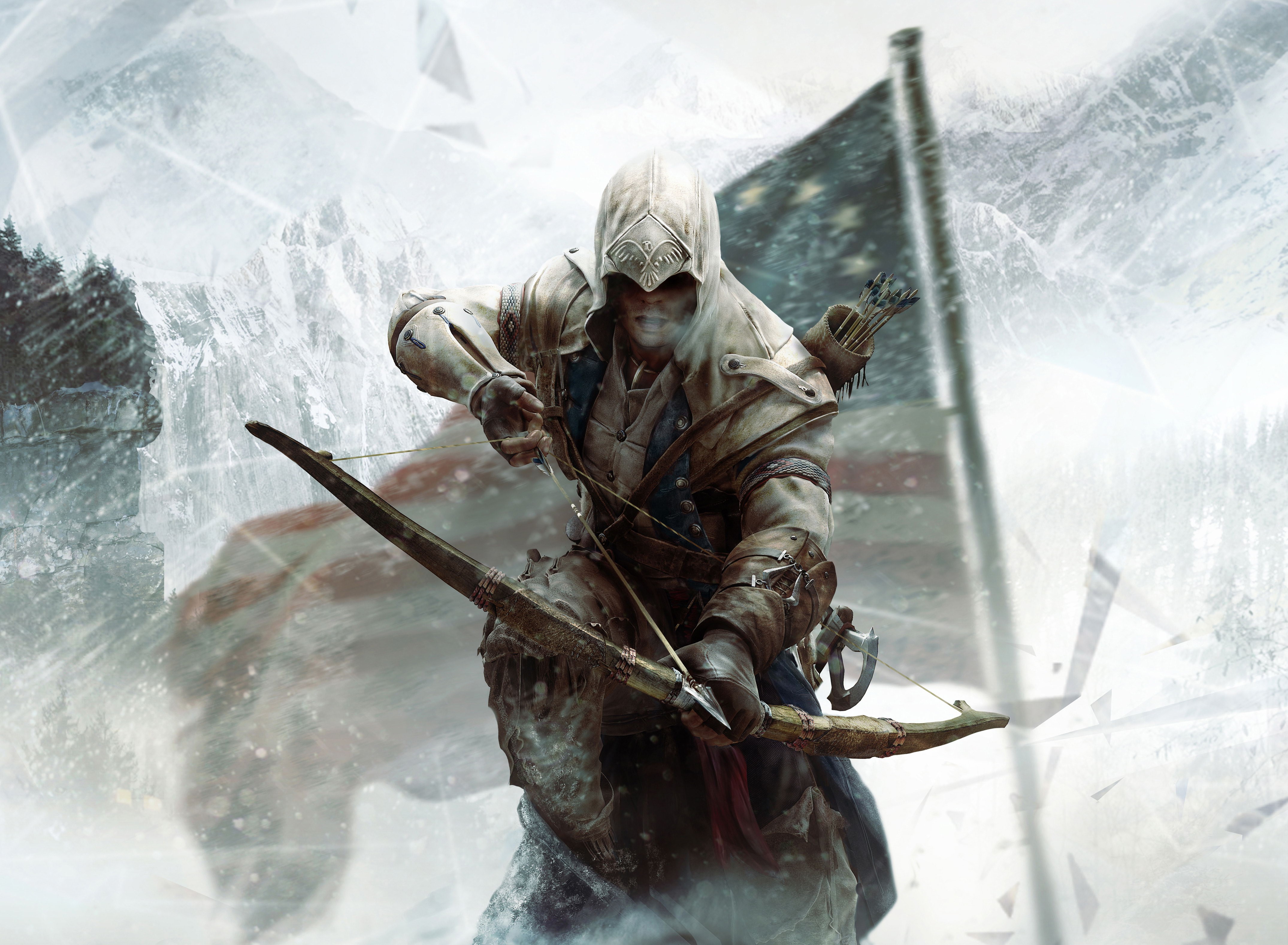 4K, Assassin's Creed, Assassin's Creed 3, Archers, Bow weapon Gallery HD Wallpaper