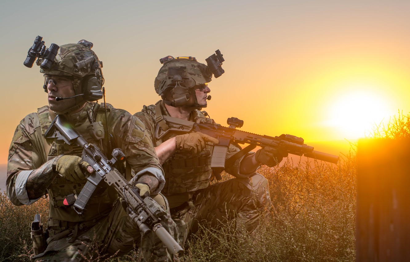 Wallpaper sunset, army, soldiers image for desktop, section мужчины