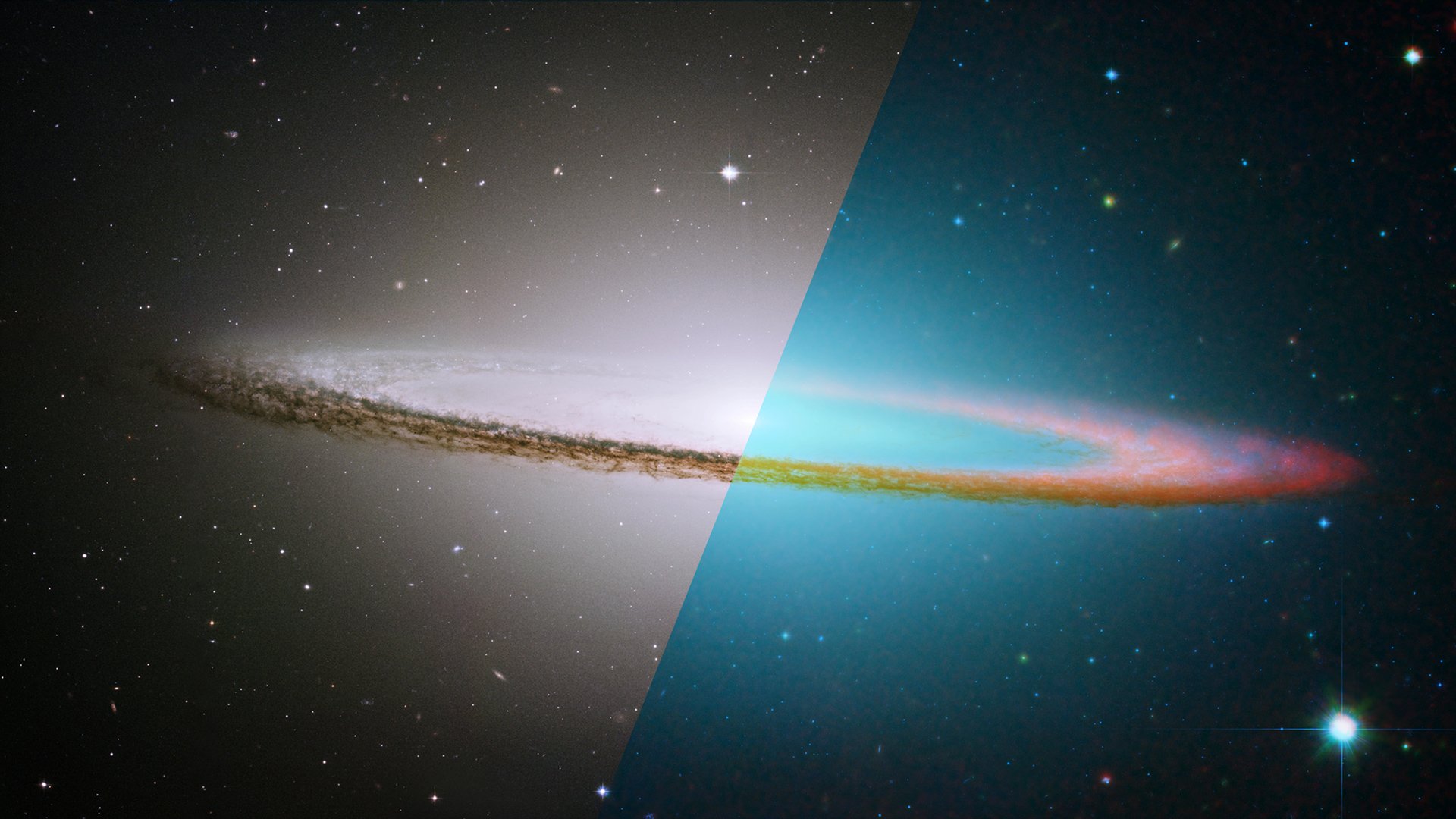 Sombrero Galaxy: Visible and Infrared Views