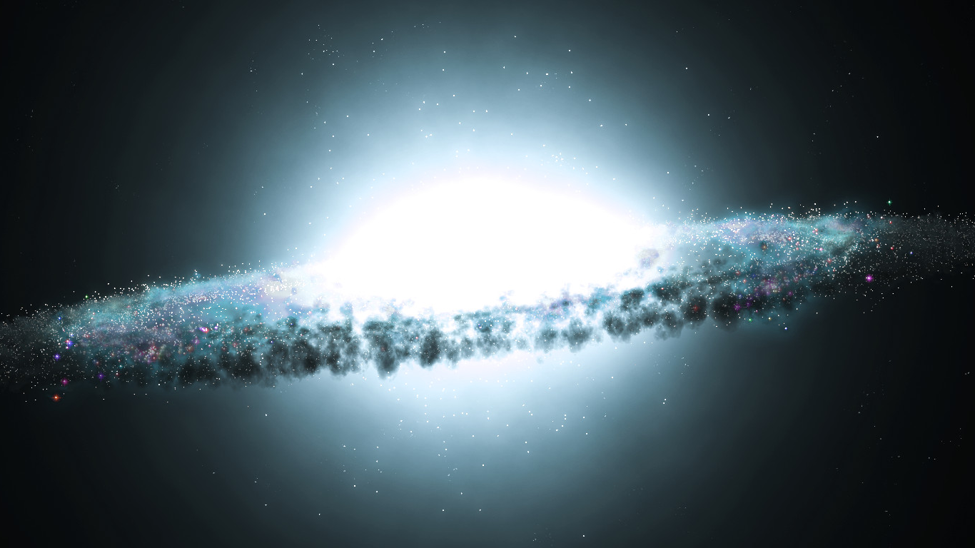 Wallpaper, Sombrero Galaxy, galaxy, space art, digital art 1366x768