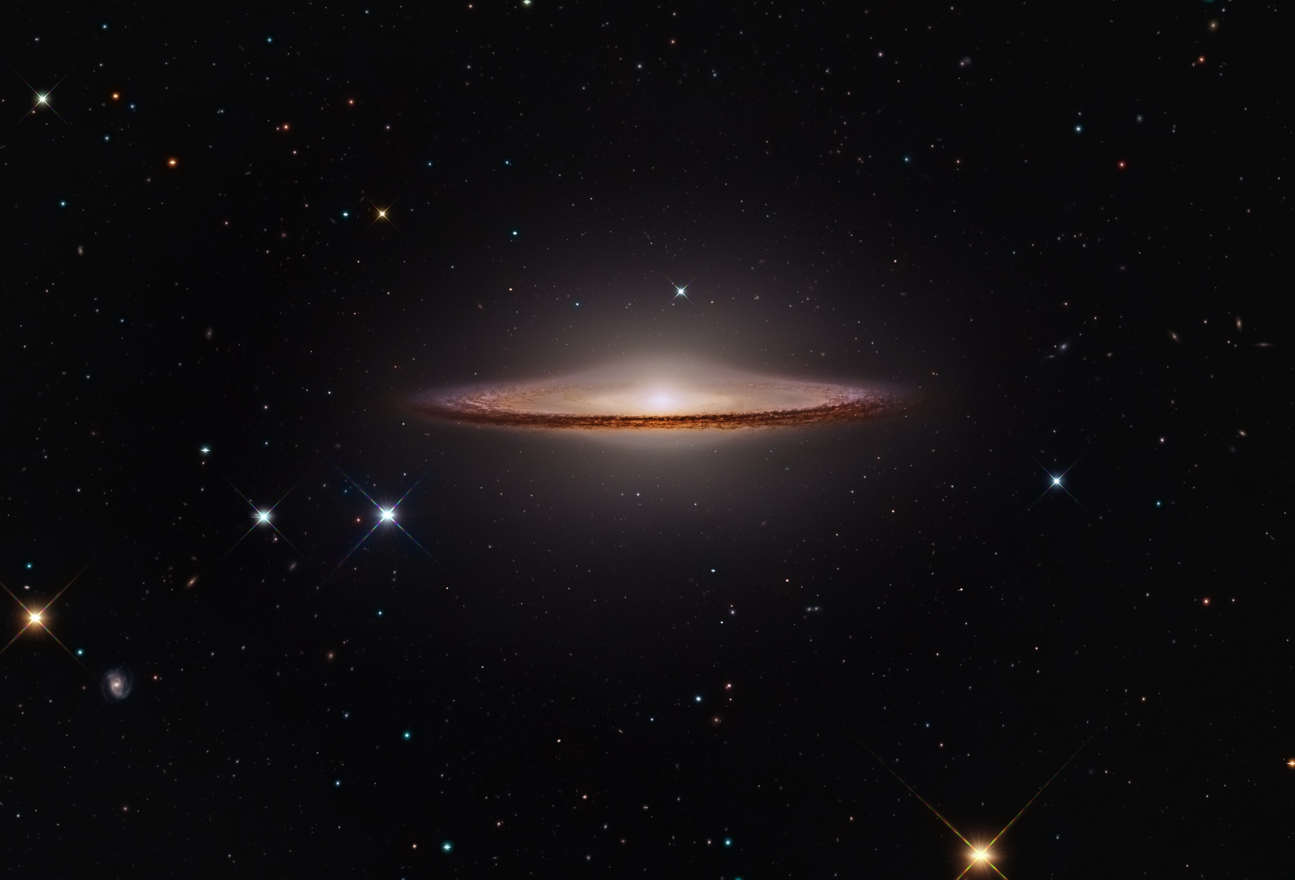 Wallpaper, galaxy, atmosphere, universe, astronomy, Sombrero Galaxy, midnight, Messier M star, outer space, astronomical object 4414x3000