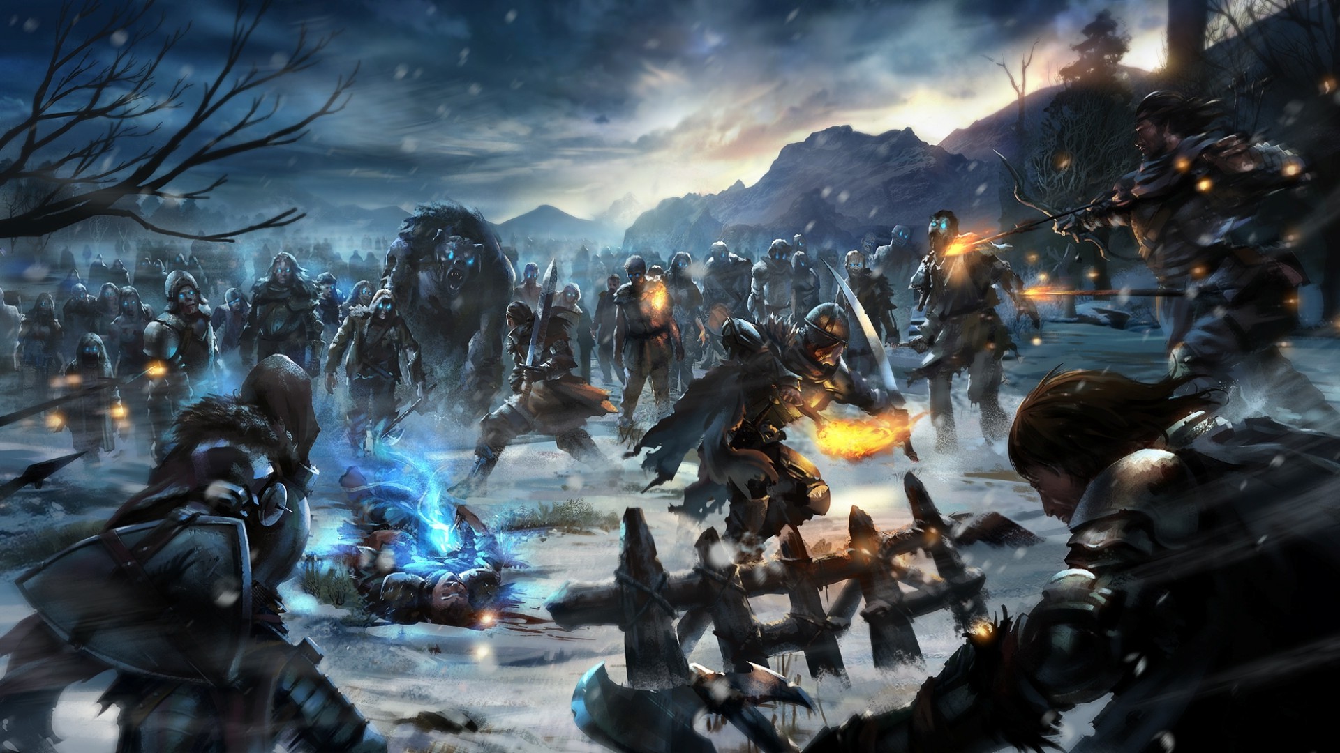 Wallpaper, 1920x1080 px, fantasy art, Game of Thrones, video games, warrior, White Walkers 1920x1080