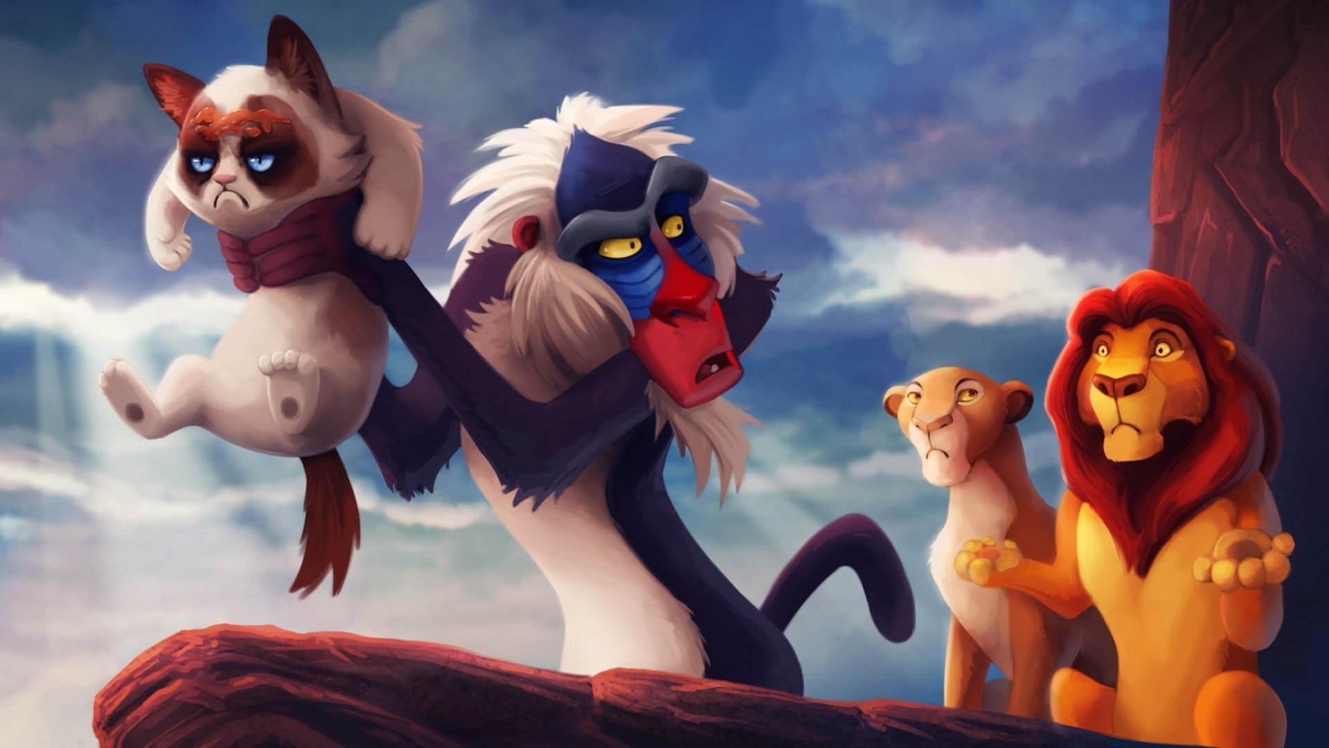 the, Lion, King, Cartoons, Monkey Wallpaper HD / Desktop and Mobile Background