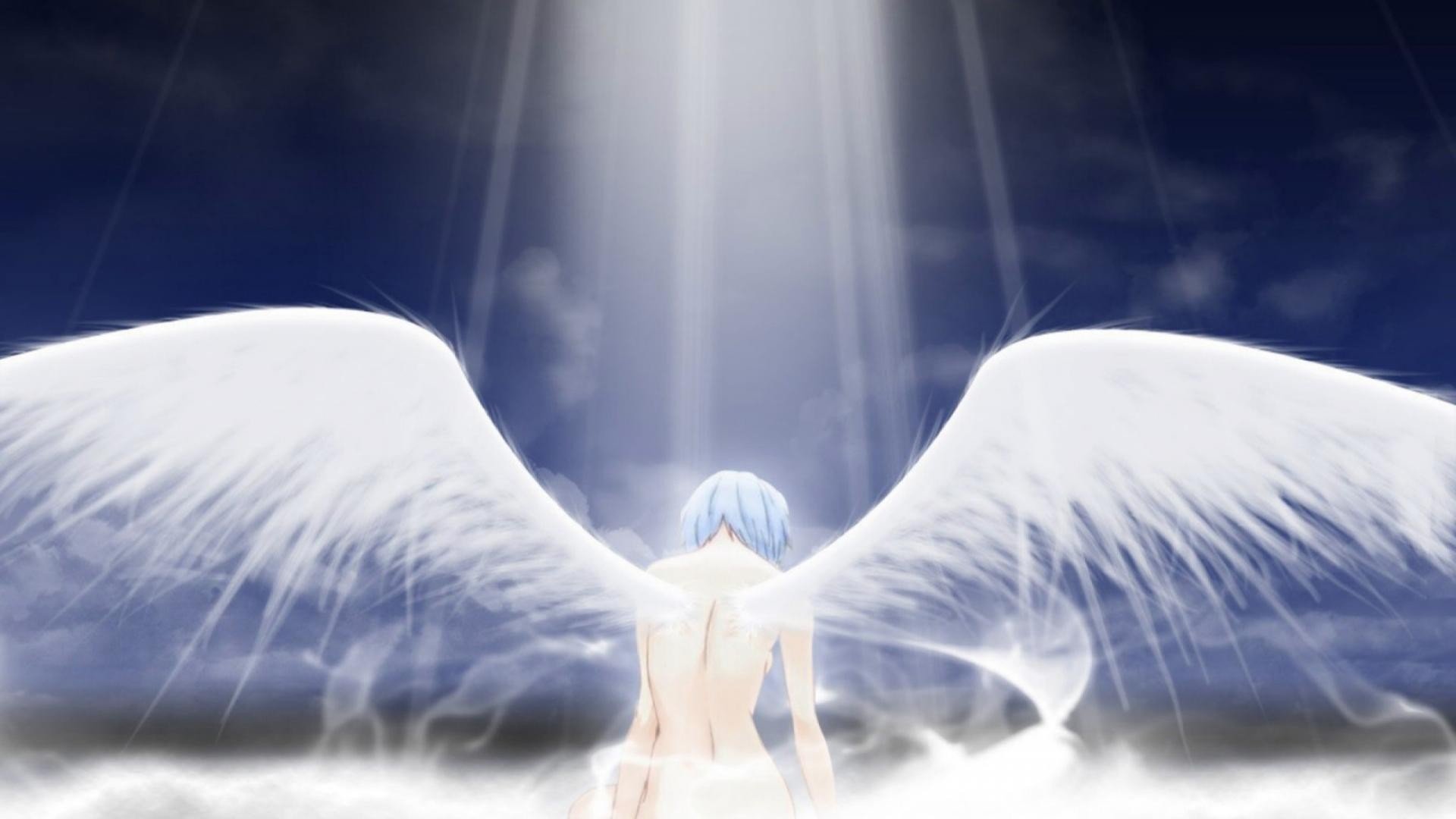Wallpaper, 1920x1080 px, angel, anime girls, Ayanami Rei, Neon Genesis Evangelion, wings 1920x1080