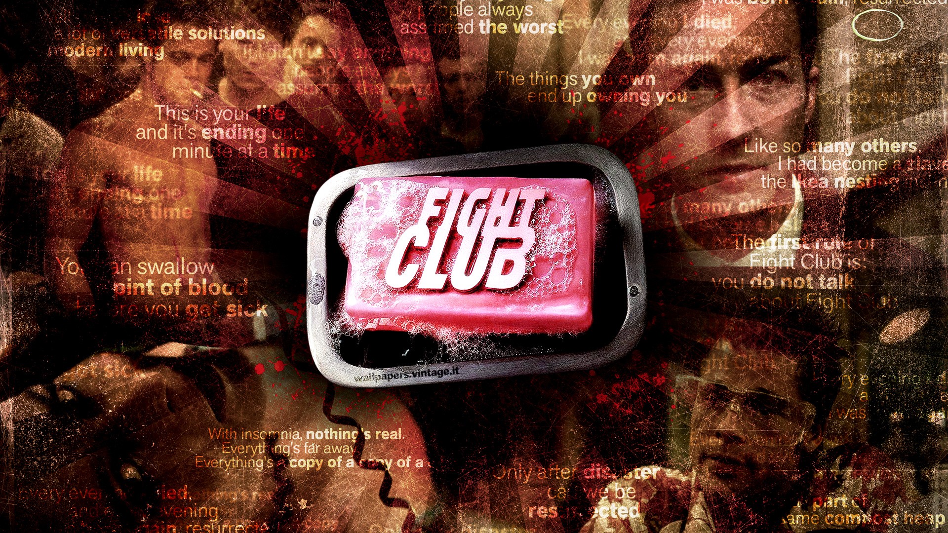 Wallpaper, quote, red, poster, Fight Club, Edward Norton, Brad Pitt, ART, image, computer wallpaper, album cover 1920x1080