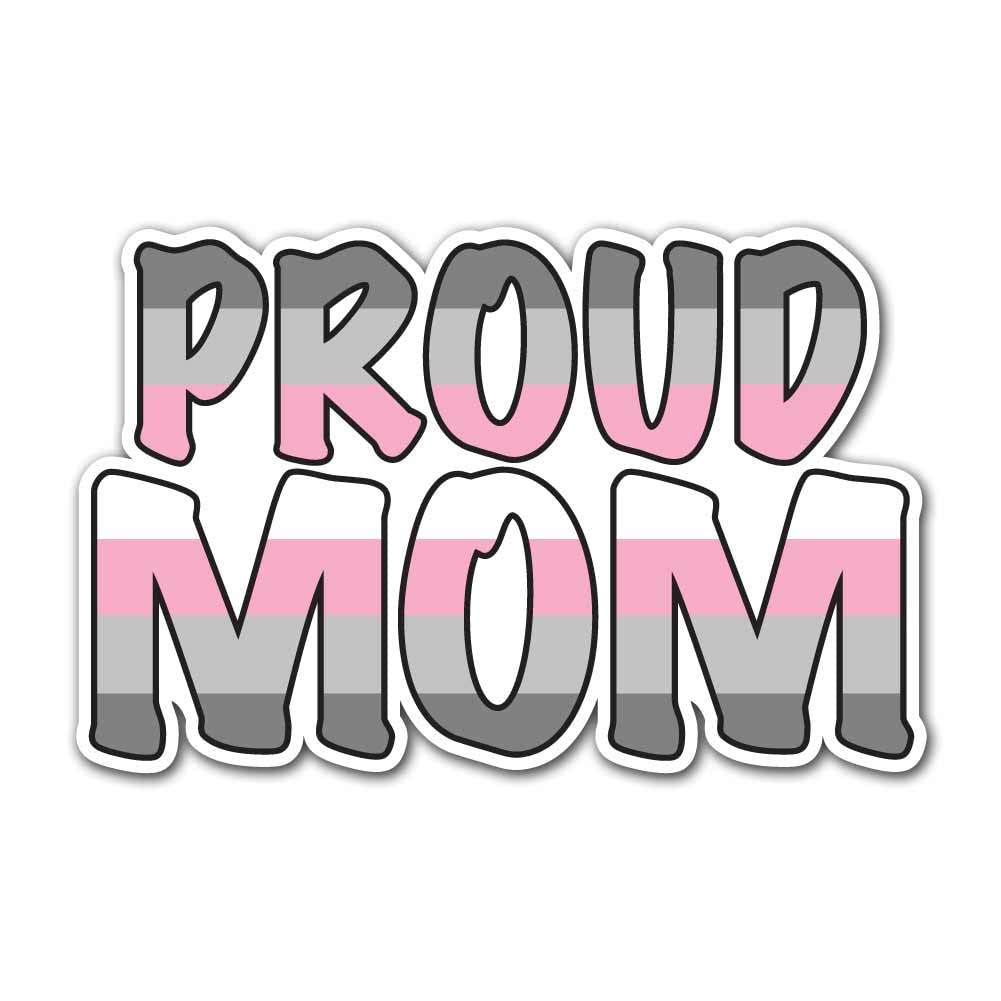 Dark Spark Decals Proud Mom, Supportive Mom Demigirl LGBTQ+ Flag Inch Full Color Vinyl Decal for Indoor or Outdoor use, Cars, Laptops, Décor, Windows, and More