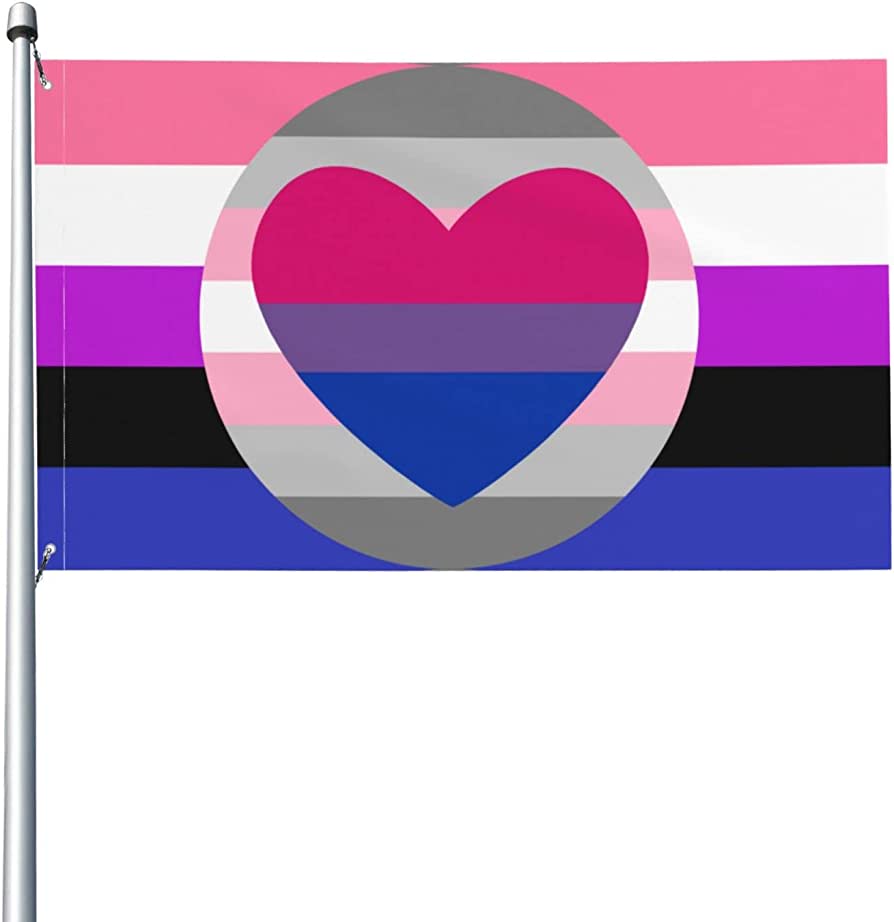 Amazon.com, Genderfluid Demigirl Bisexual Pride Flag Flag 3X5 Ft Fade Resistant Yard Flag Outdoor Flag with Grommets, Patio, Lawn & Garden