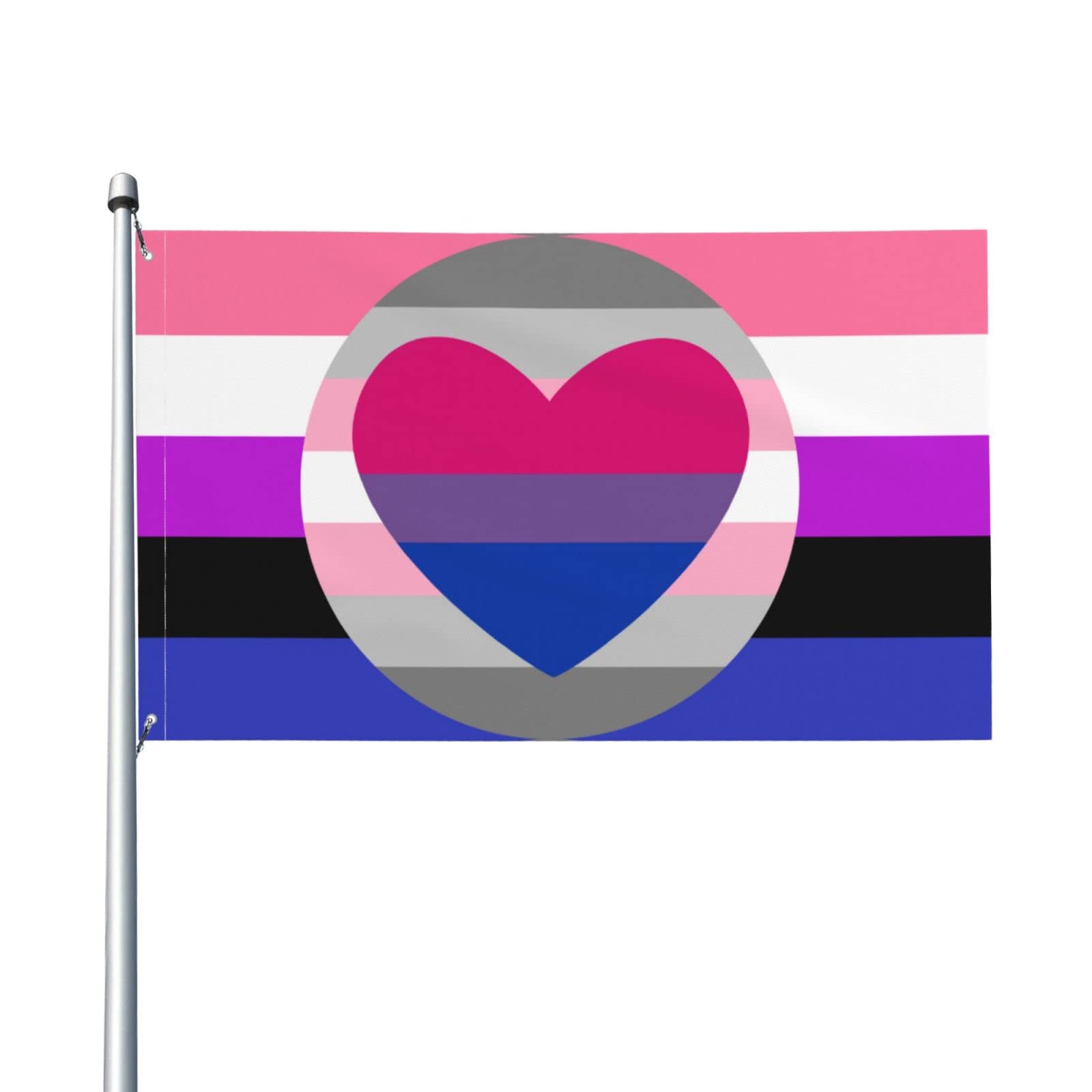 Amazon.com, Genderfluid Demigirl Bisexual Pride Flag Flag 3X5 Ft Fade Resistant Yard Flag Outdoor Flag with Grommets, Patio, Lawn & Garden