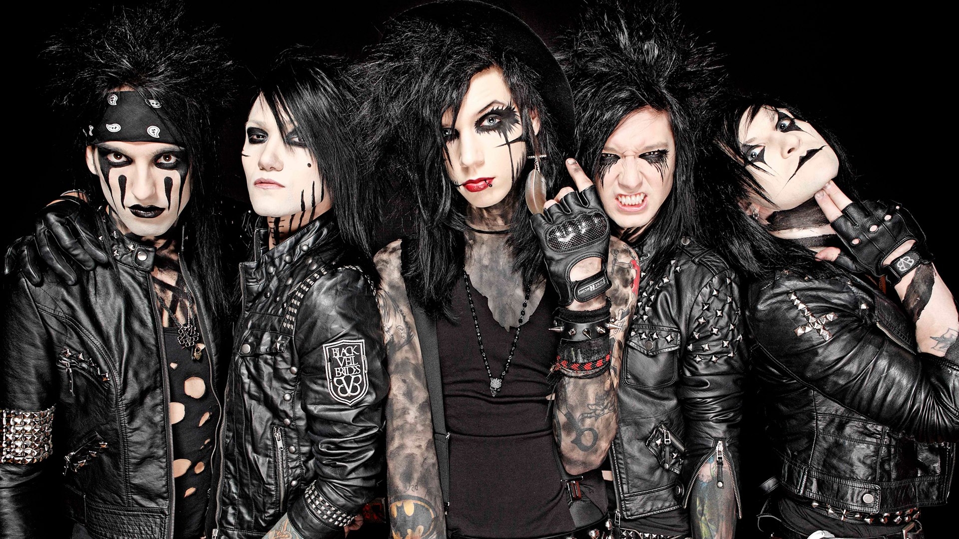 Wallpaper, makeup, band, costumes, midnight, Black Veil Brides, girl, material, image, goth subculture, product, social group, punk fashion 1920x1080
