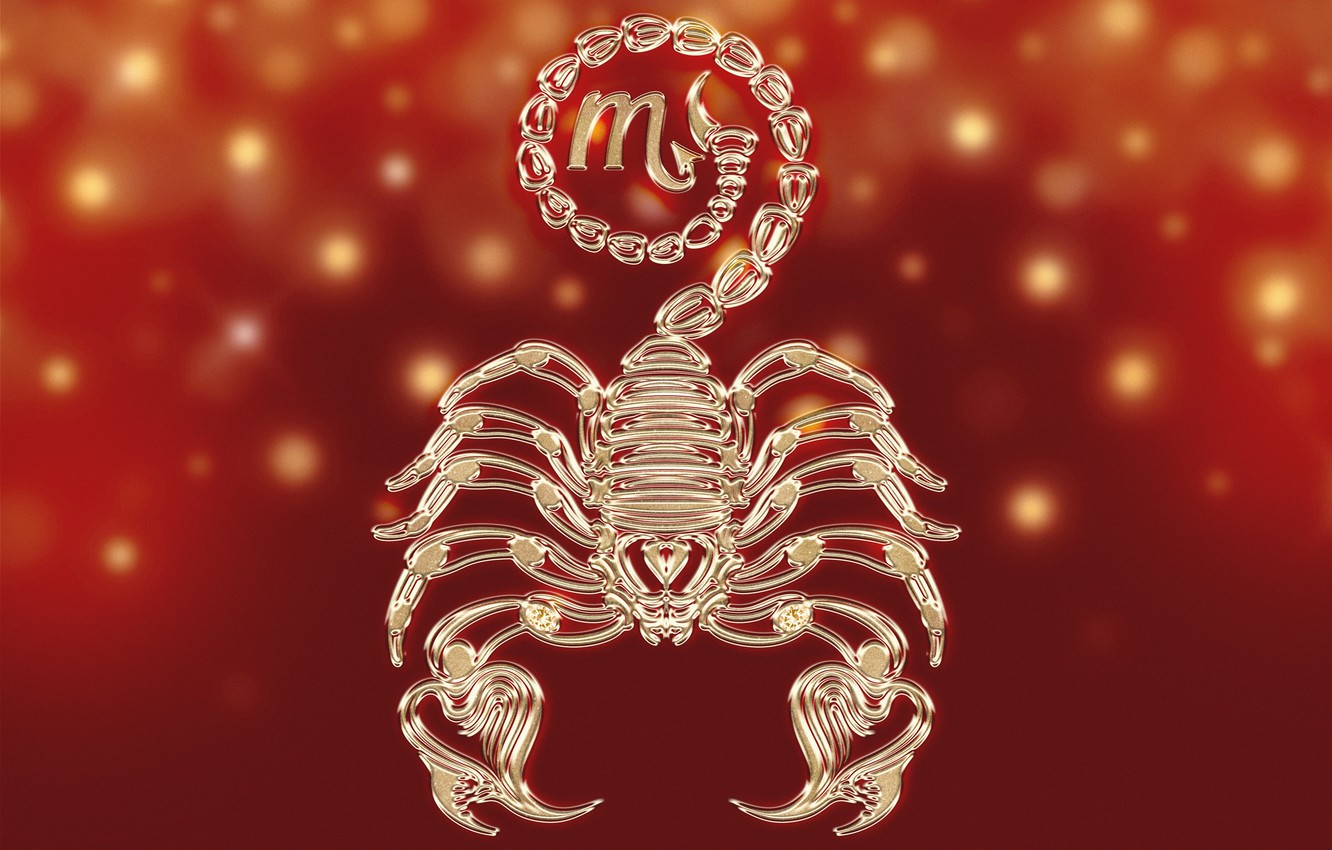 Wallpaper metal, lights, sign, graphics, Shine, styling, silhouette, symbol, Scorpio, red background, the signs of the zodiac, symbols, zodiac, bokeh, zodiac sign, astrology image for desktop, section разное