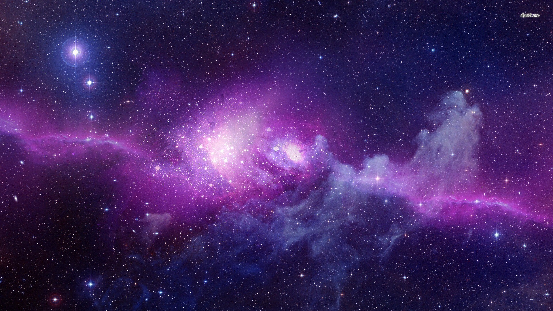 Space Stars Purple Background Wallpaper