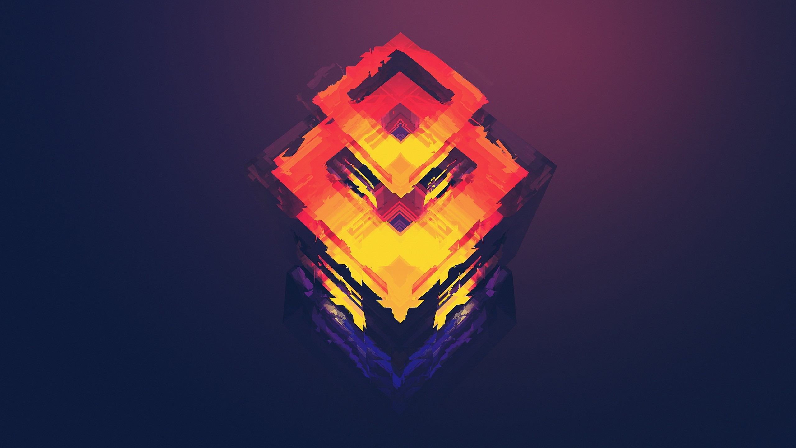 abstract, dark, digital art, colorful, purple, black, blue, red, yellow Gallery HD Wallpaper