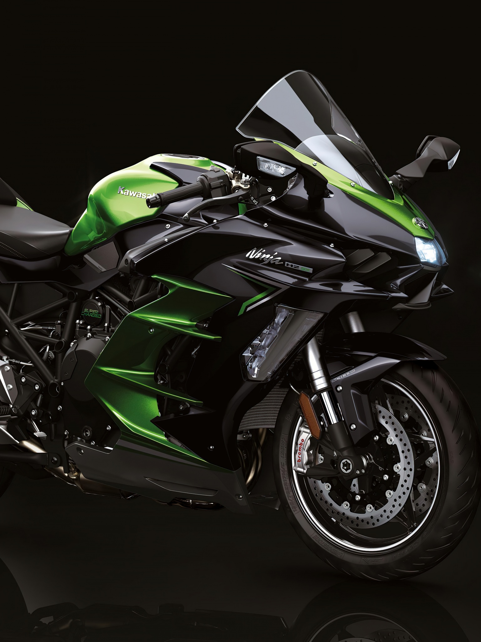 Kawasaki Ninja H2 SX Wallpaper 4K, Sports Bikes, 2022, Black Dark