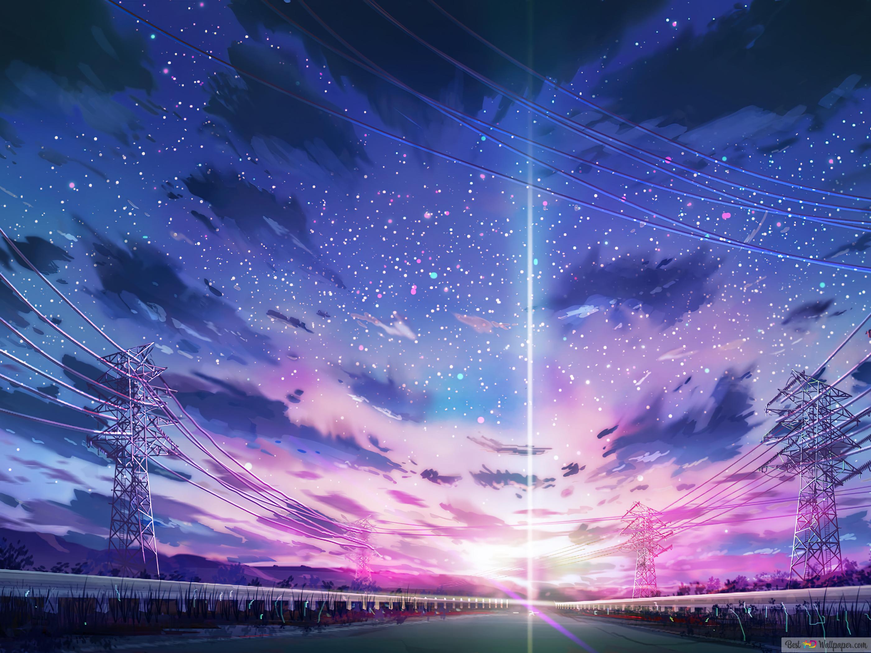 Anime Sunrise Background Art 4K wallpaper download
