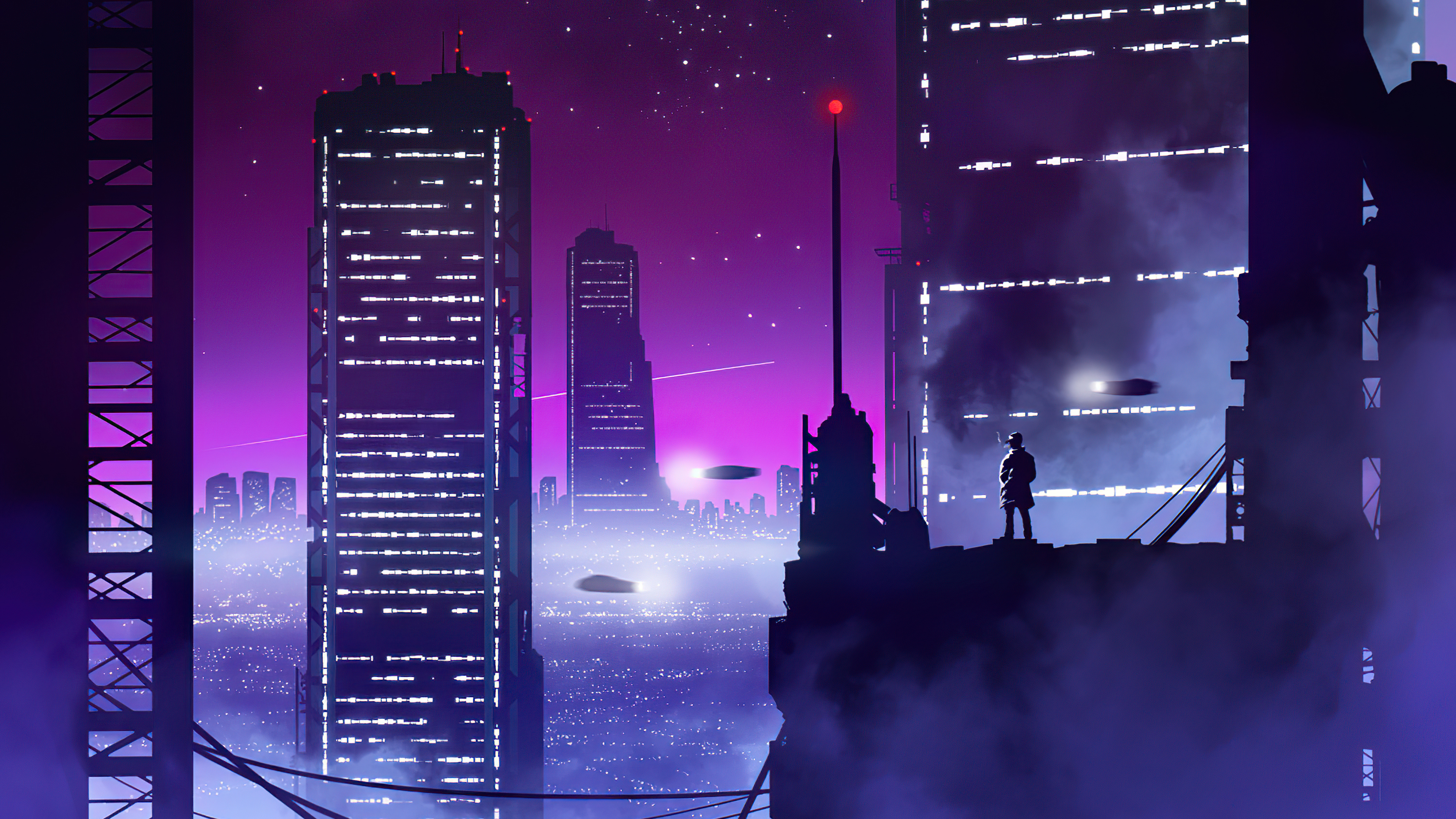 2k retro cyberpunk city wallpaper