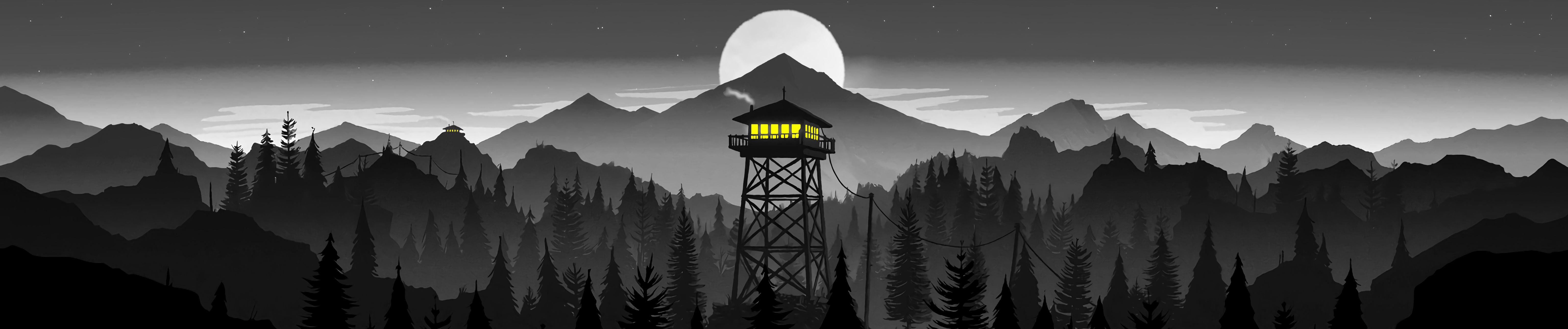 Black And White Firewatch Tower Wallpapers - Wallpaper Cave