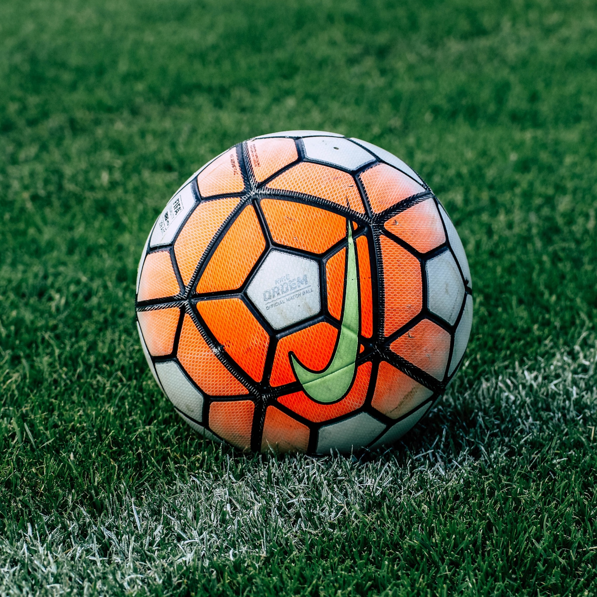 Wallpaper 4k soccer ball, football, lawn, grass 4k Wallpaper
