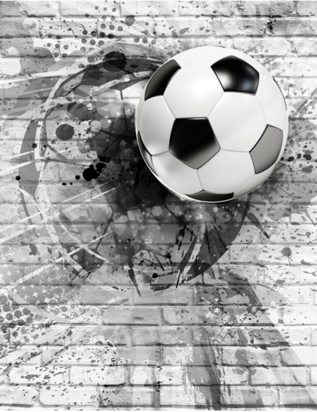 Wall mural Dekor Vinil ball, football, sports, gate, soccer stadium, wallpaper, mural in nursery, Messi, Ronaldo, hockey, 3D. Wallpaper