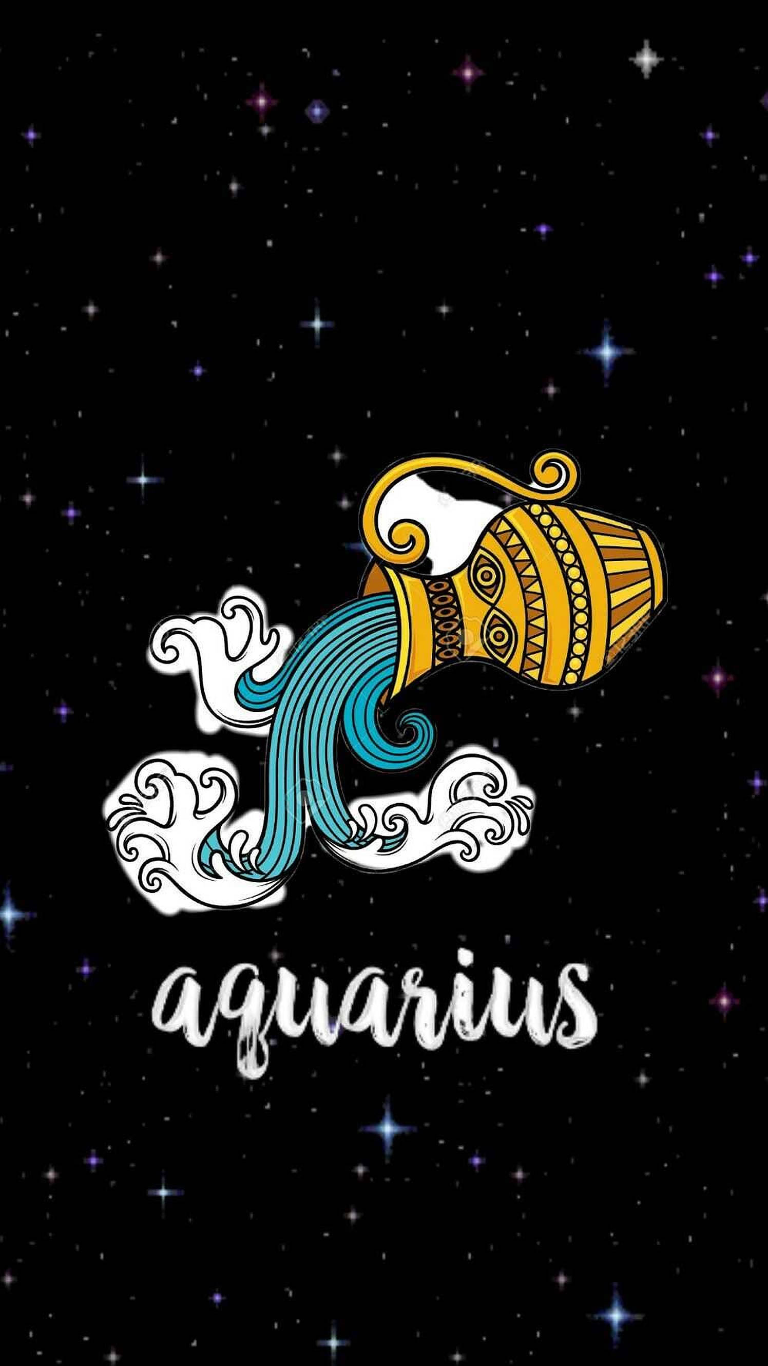 Download Aquarius Zodiac Graphic Art Wallpaper
