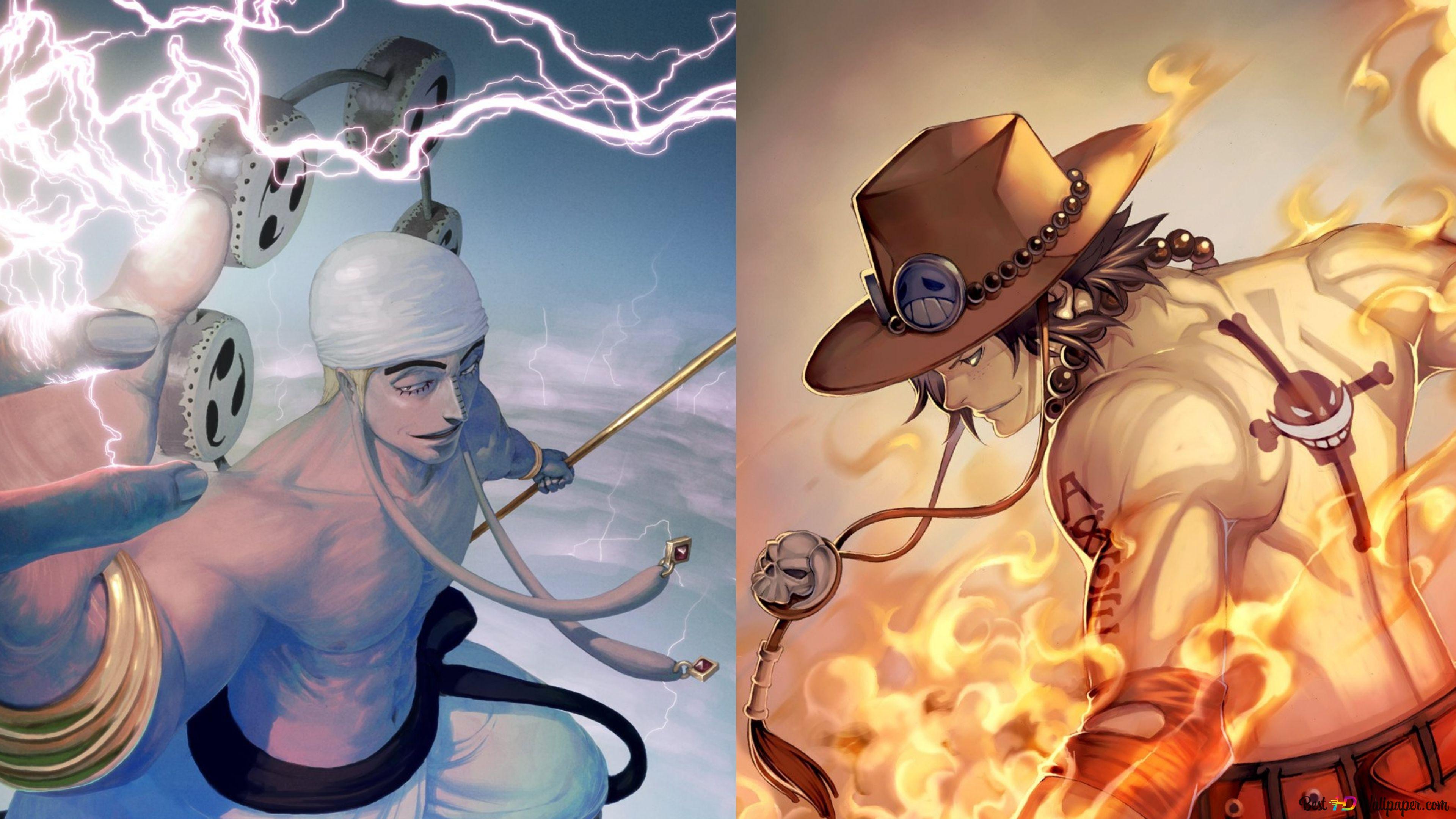 Fire and thunder piece character 4K wallpaper download